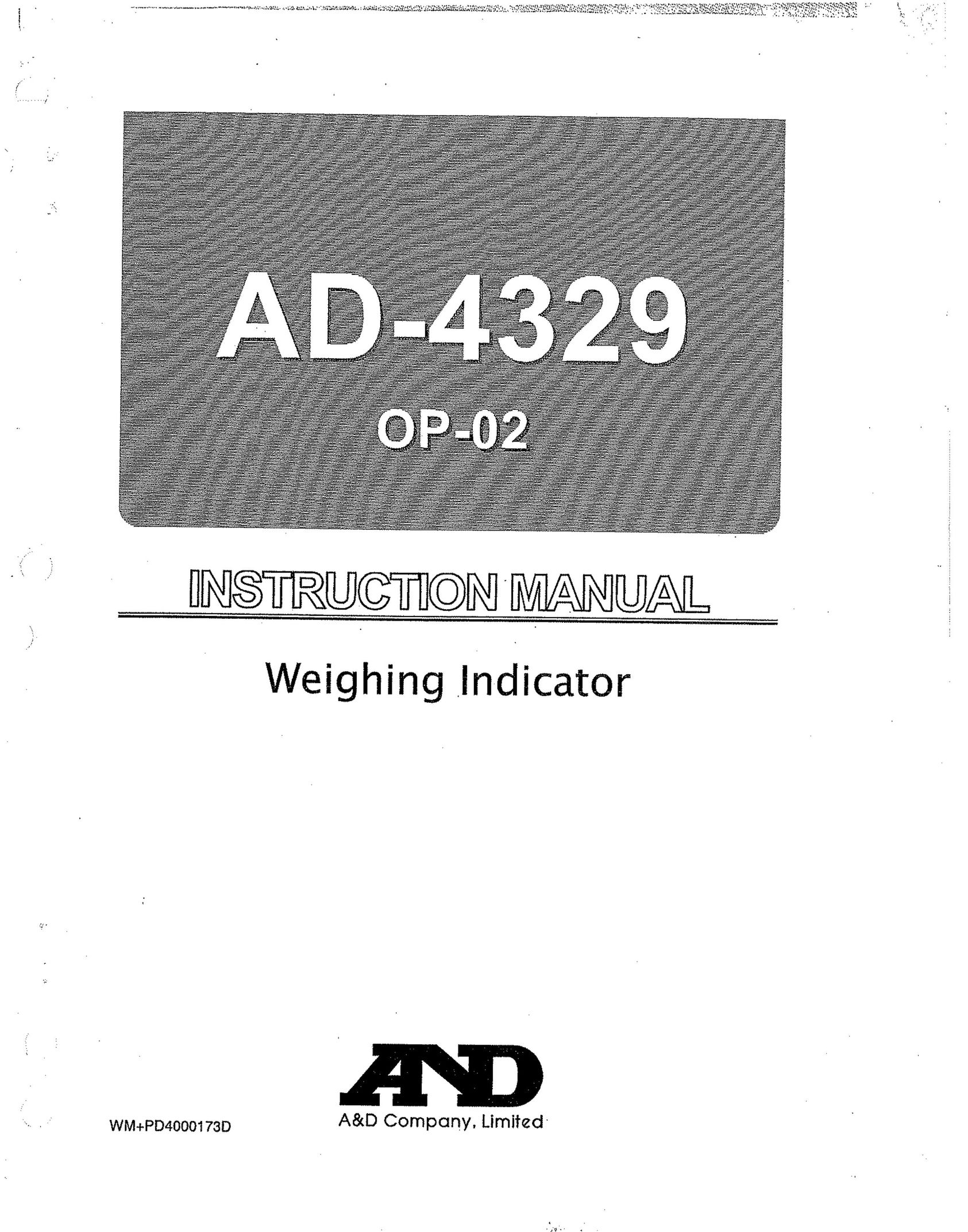 A&D AD-4329 Postal Equipment User Manual