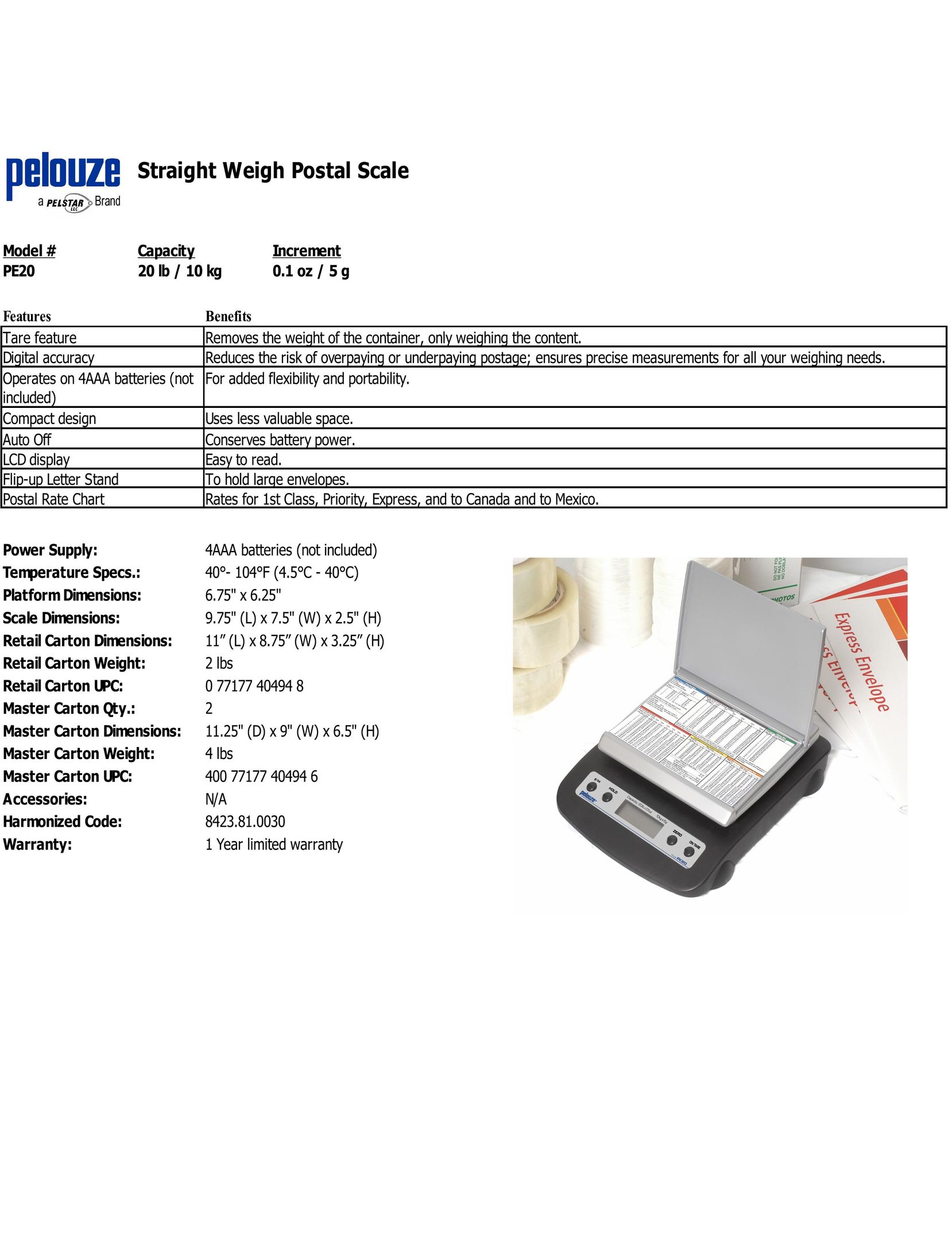 Dymo PE20 Postal Equipment User Manual