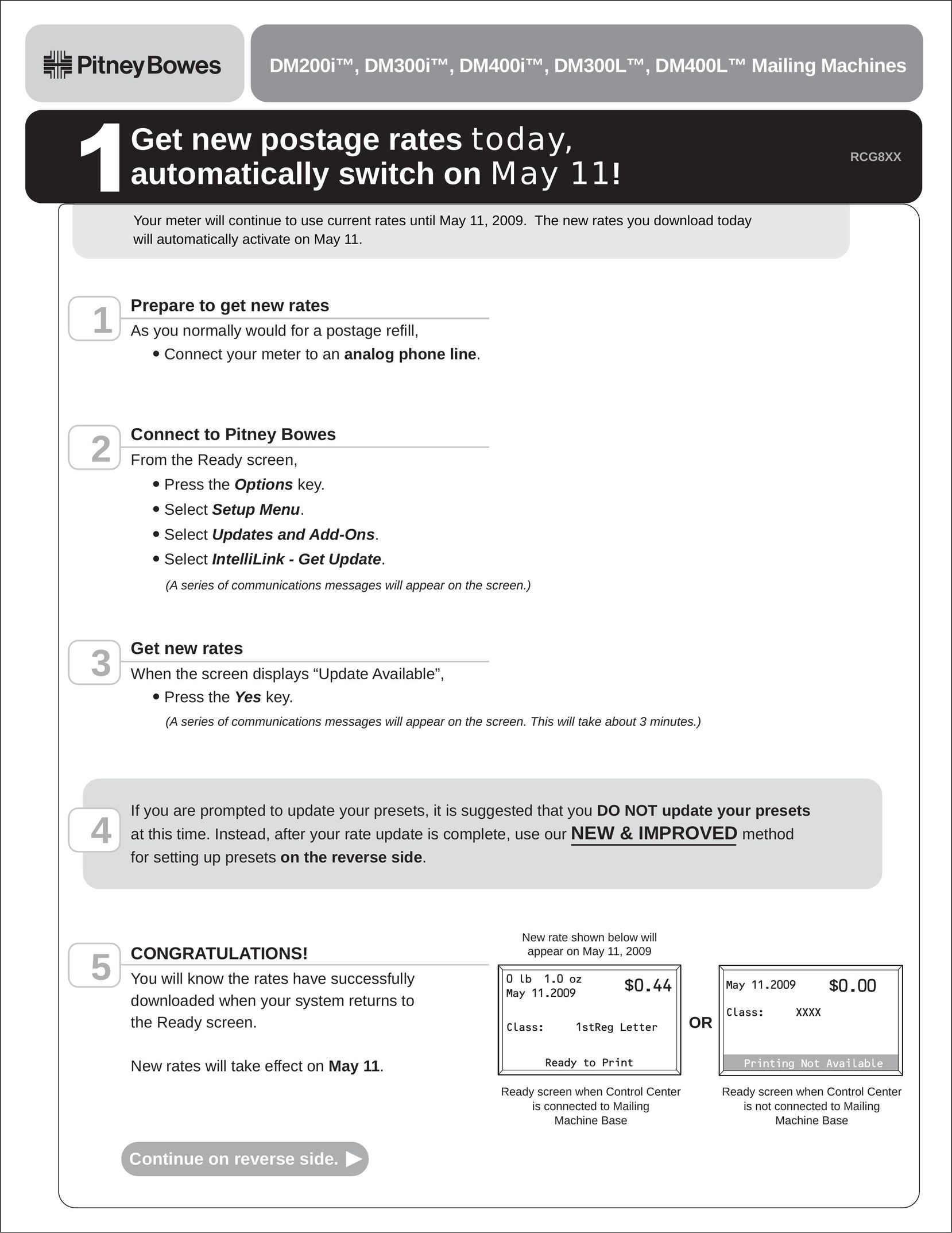 Pitney Bowes DM300LTM Postal Equipment User Manual