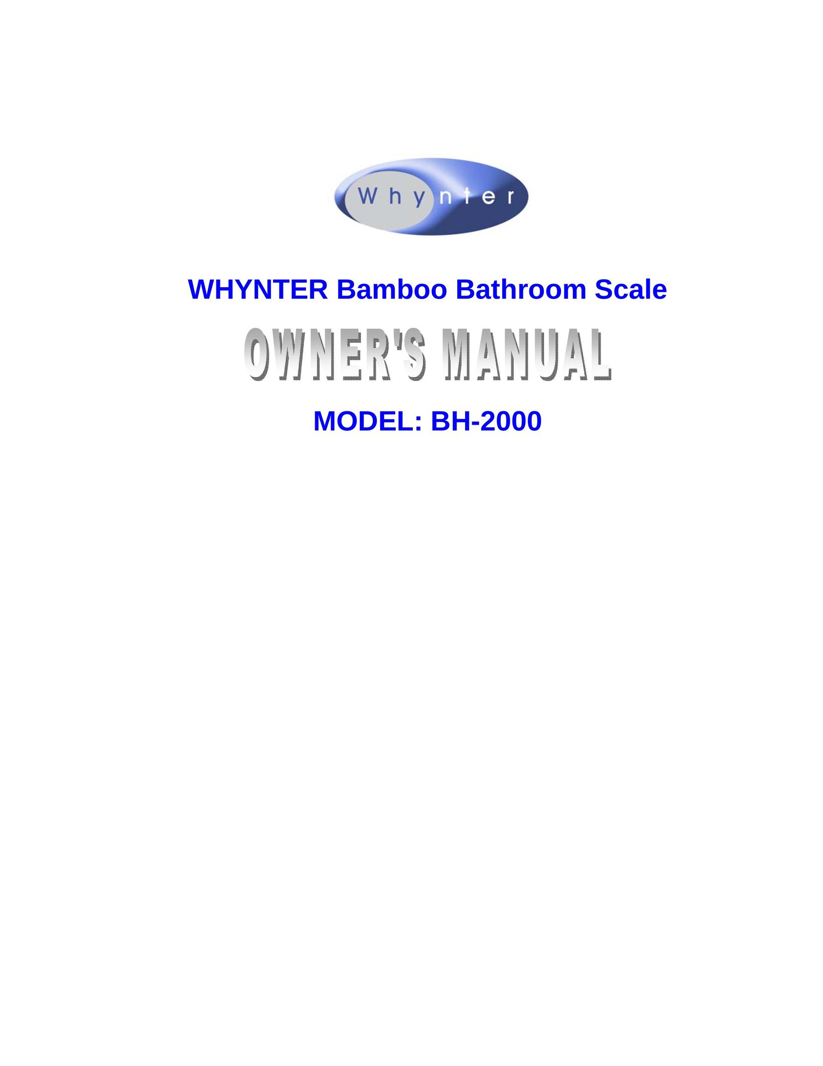 Whynter BH-2000 Postal Equipment User Manual