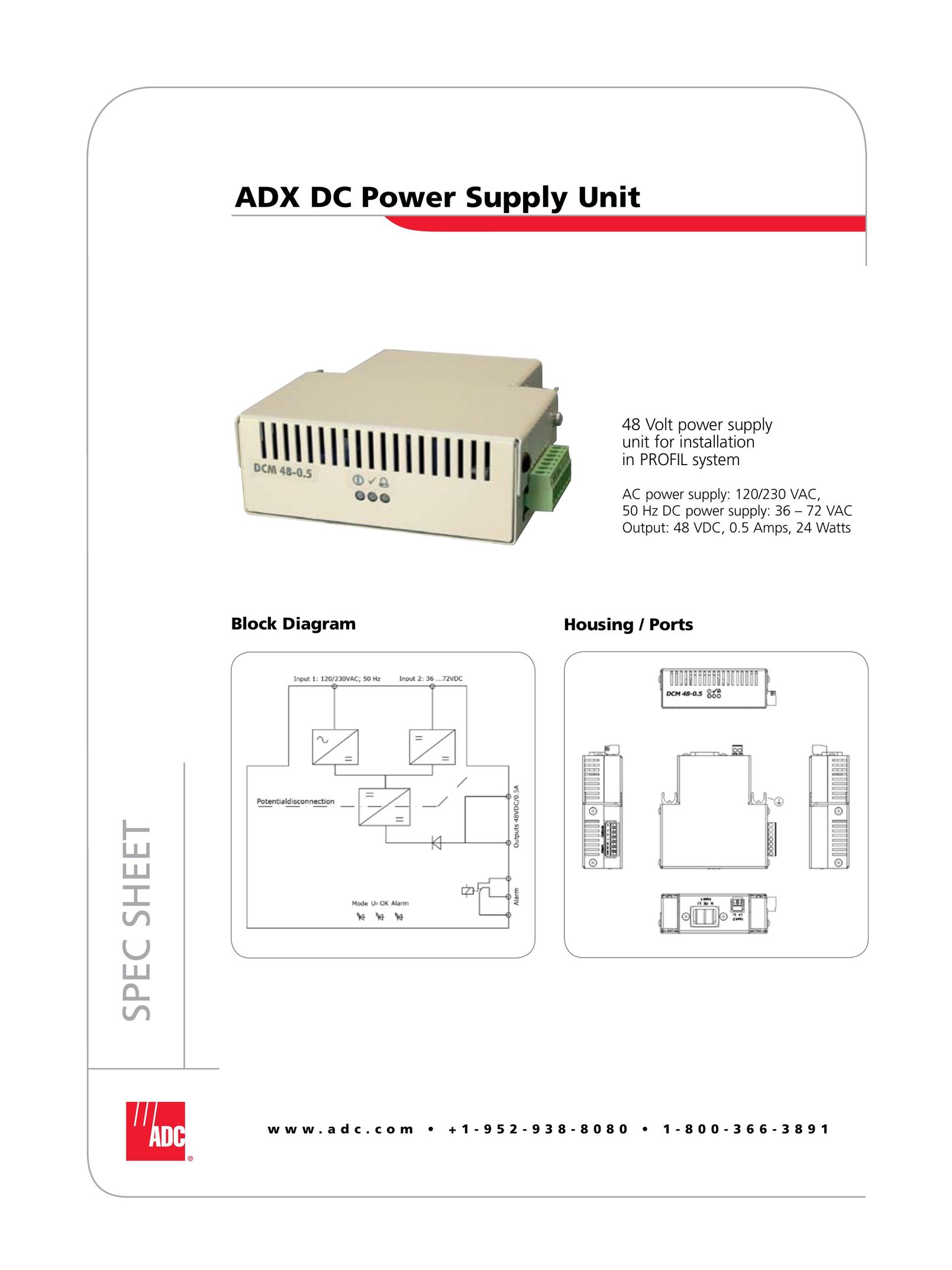 ADC ADX DC Power Supply User Manual