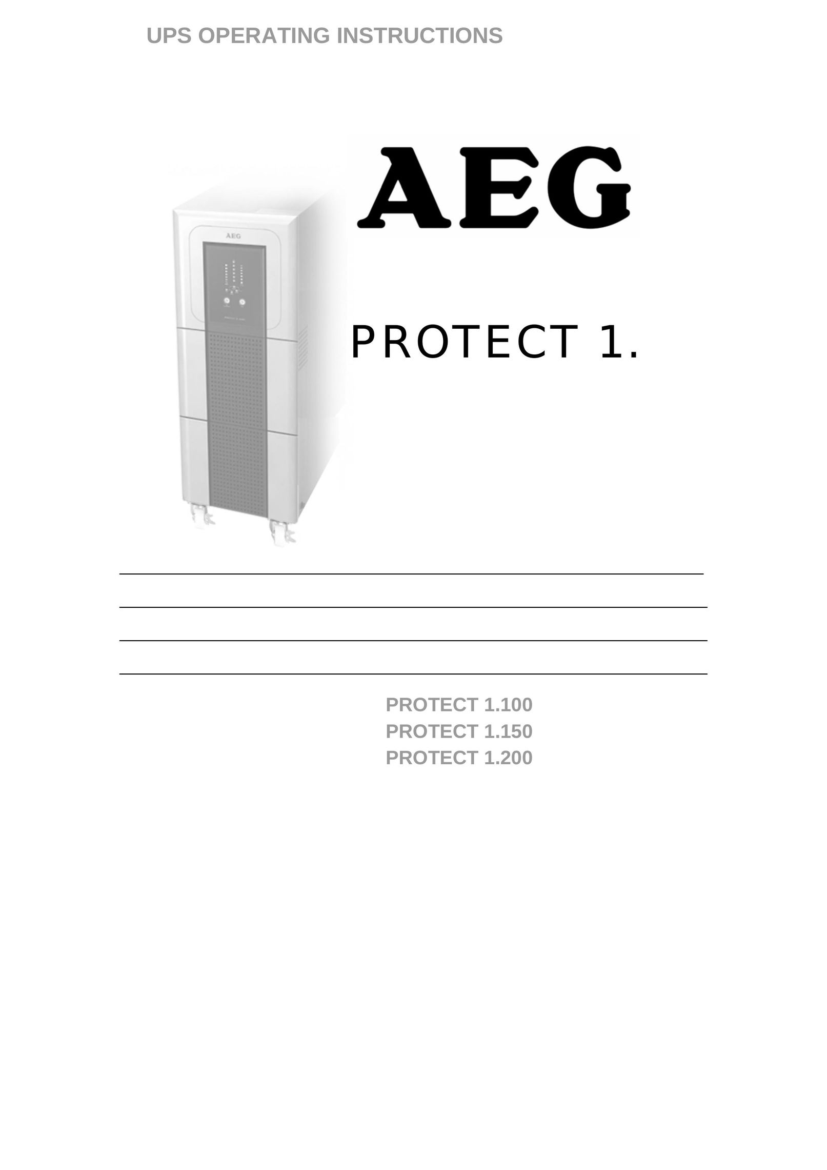 AEG PROTECT 1.100 Power Supply User Manual