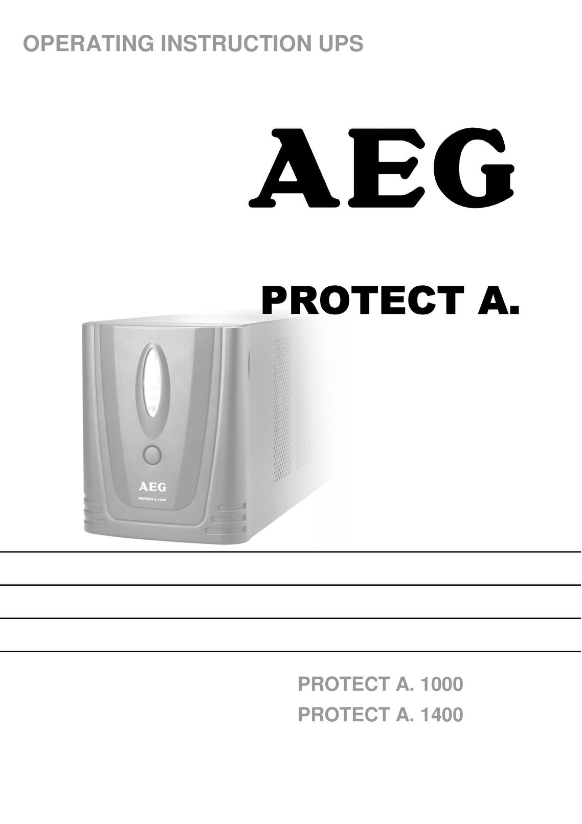 AEG PROTECT A Power Supply User Manual