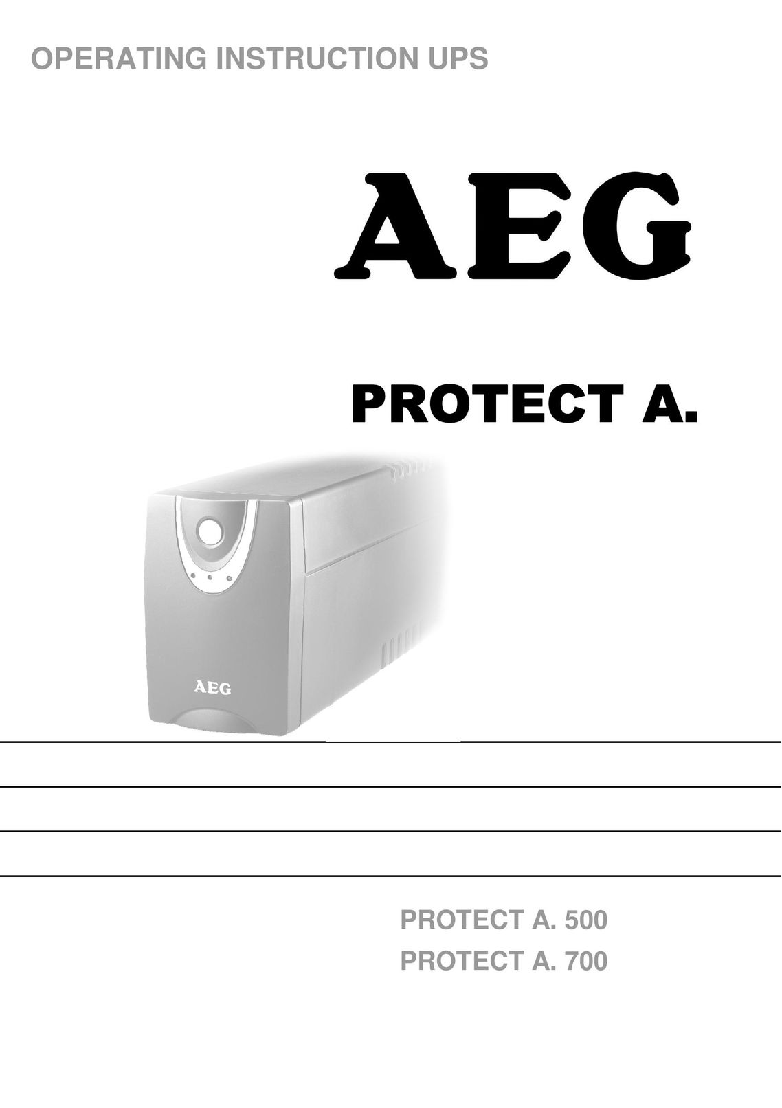 AEG Protect A.500 Power Supply User Manual