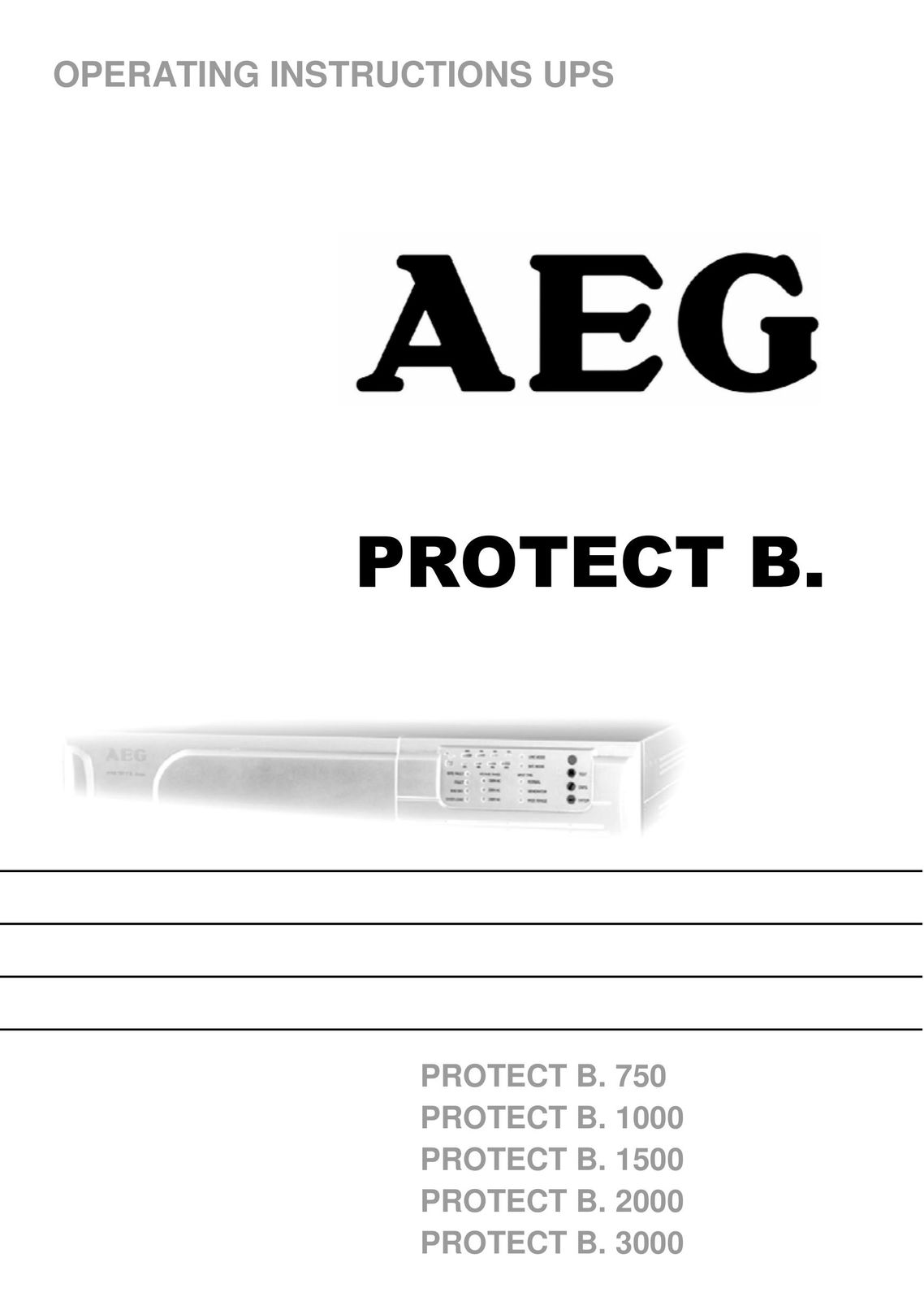AEG PROTECT B. 1000 Power Supply User Manual