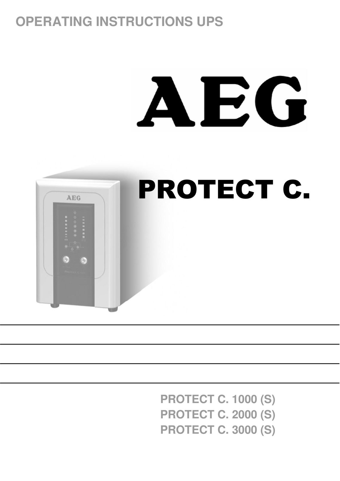 AEG PROTECT C. 1000 (S) Power Supply User Manual