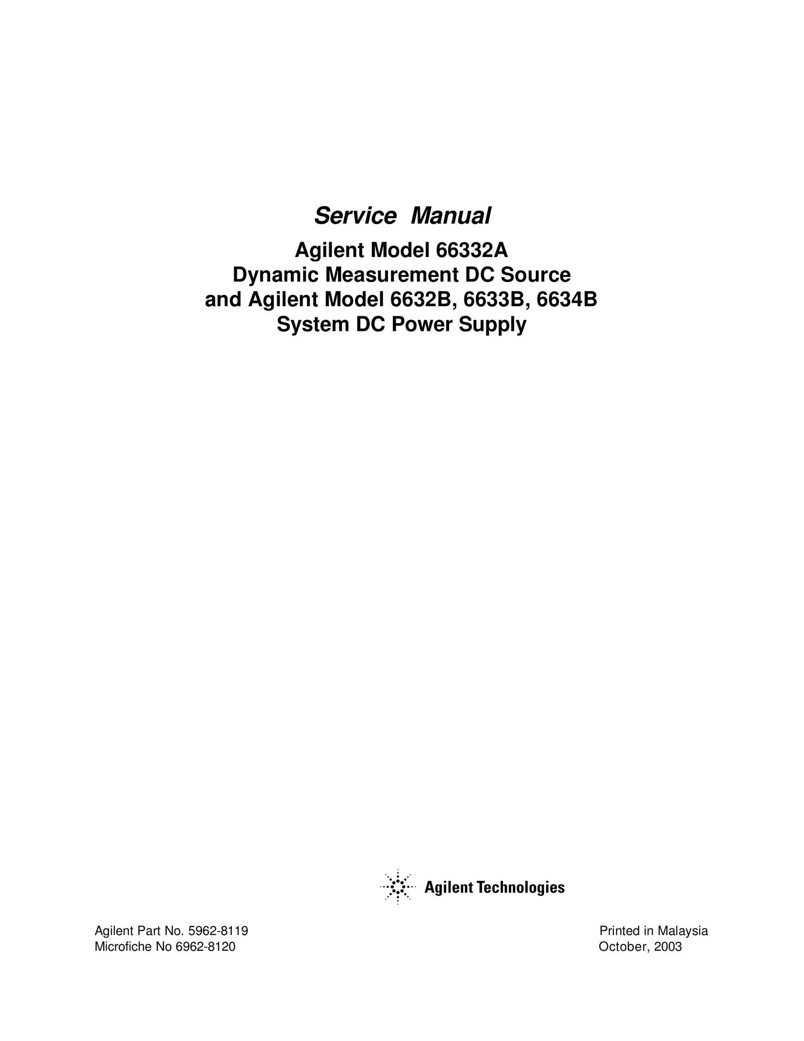 Agilent Technologies 6634B Power Supply User Manual