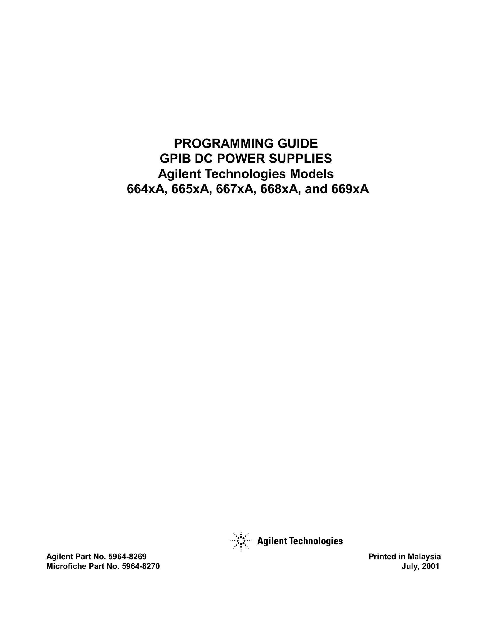 Agilent Technologies 664xA Power Supply User Manual