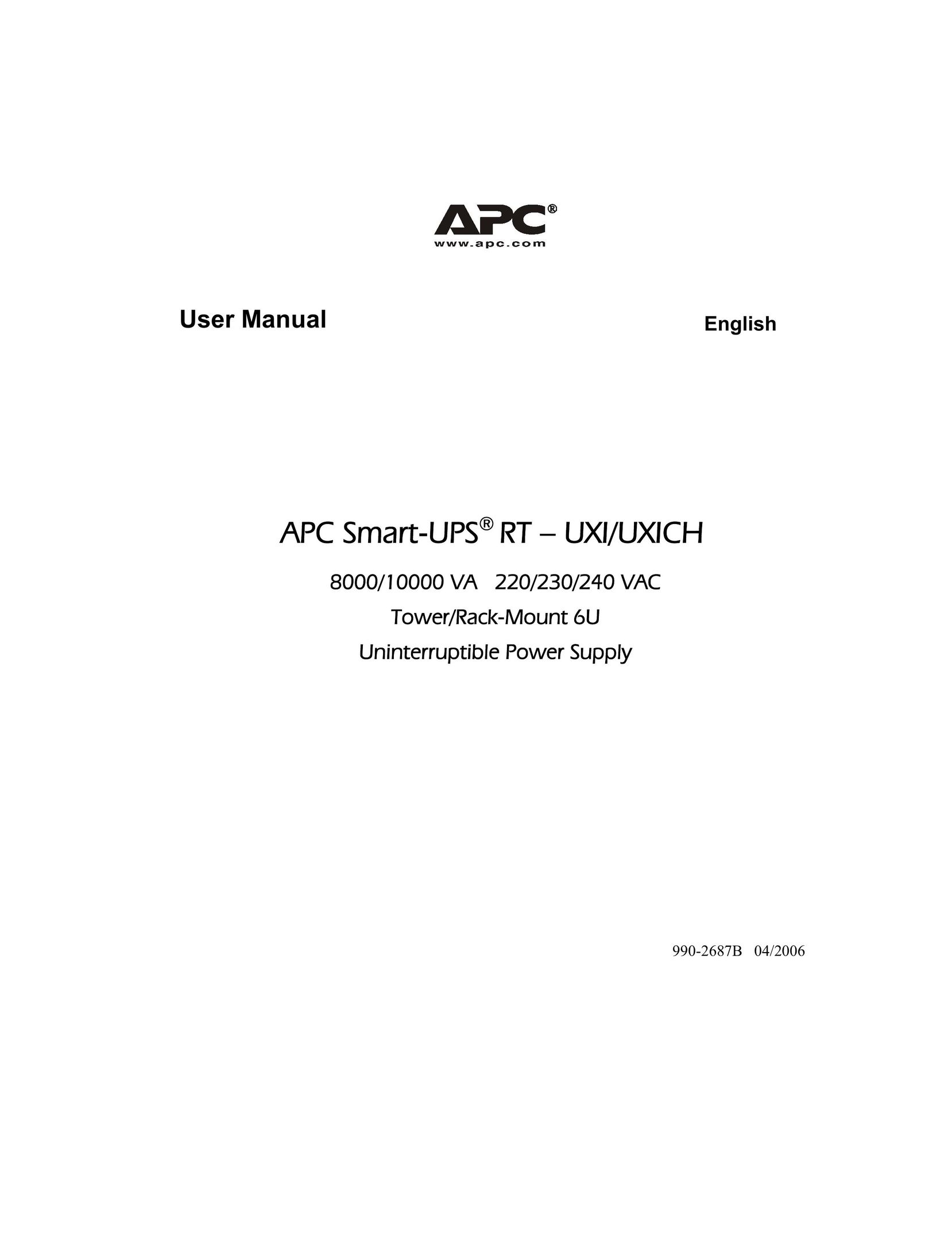 American Power Conversion 10000 VA Power Supply User Manual