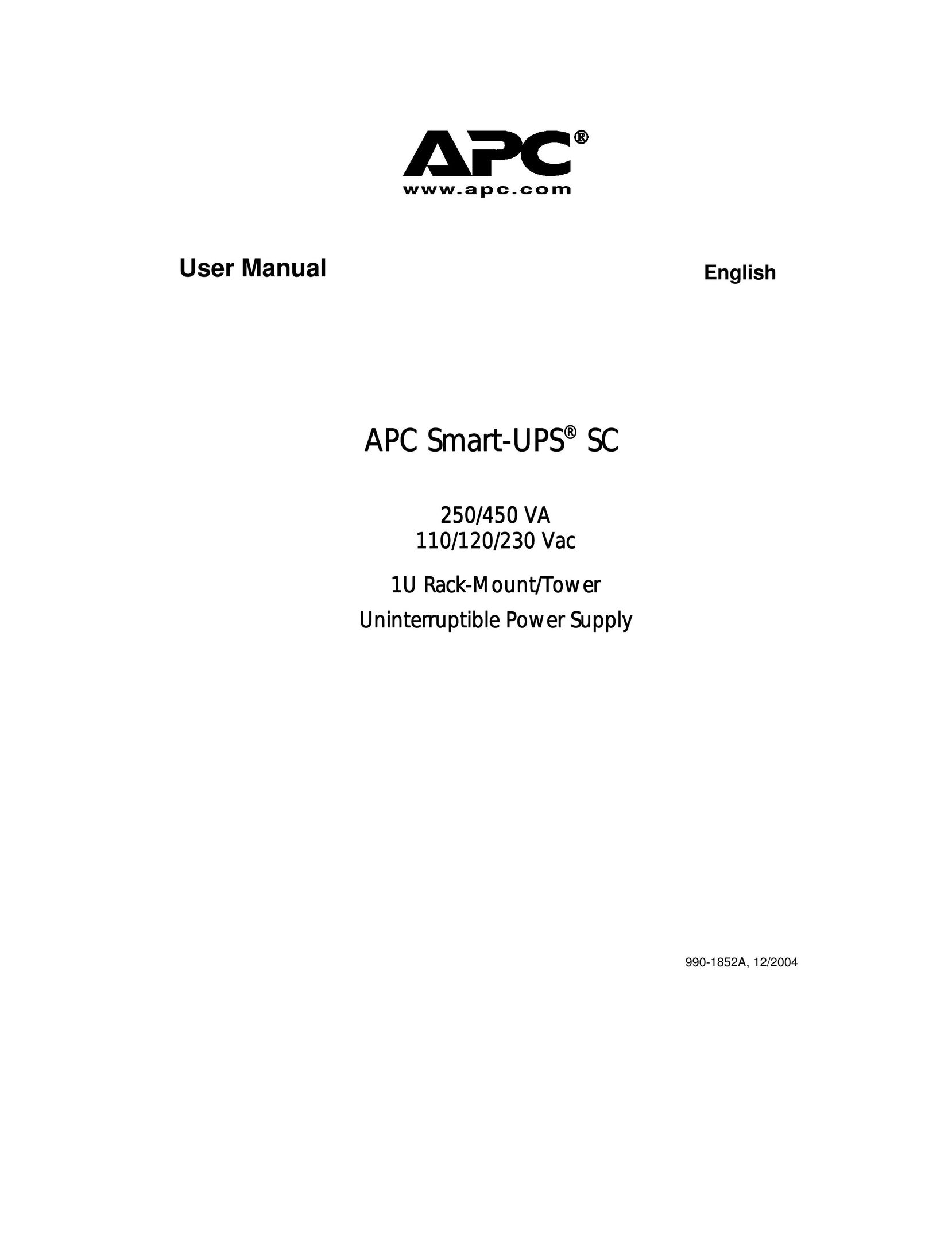 American Power Conversion 110, 120, 230 Power Supply User Manual