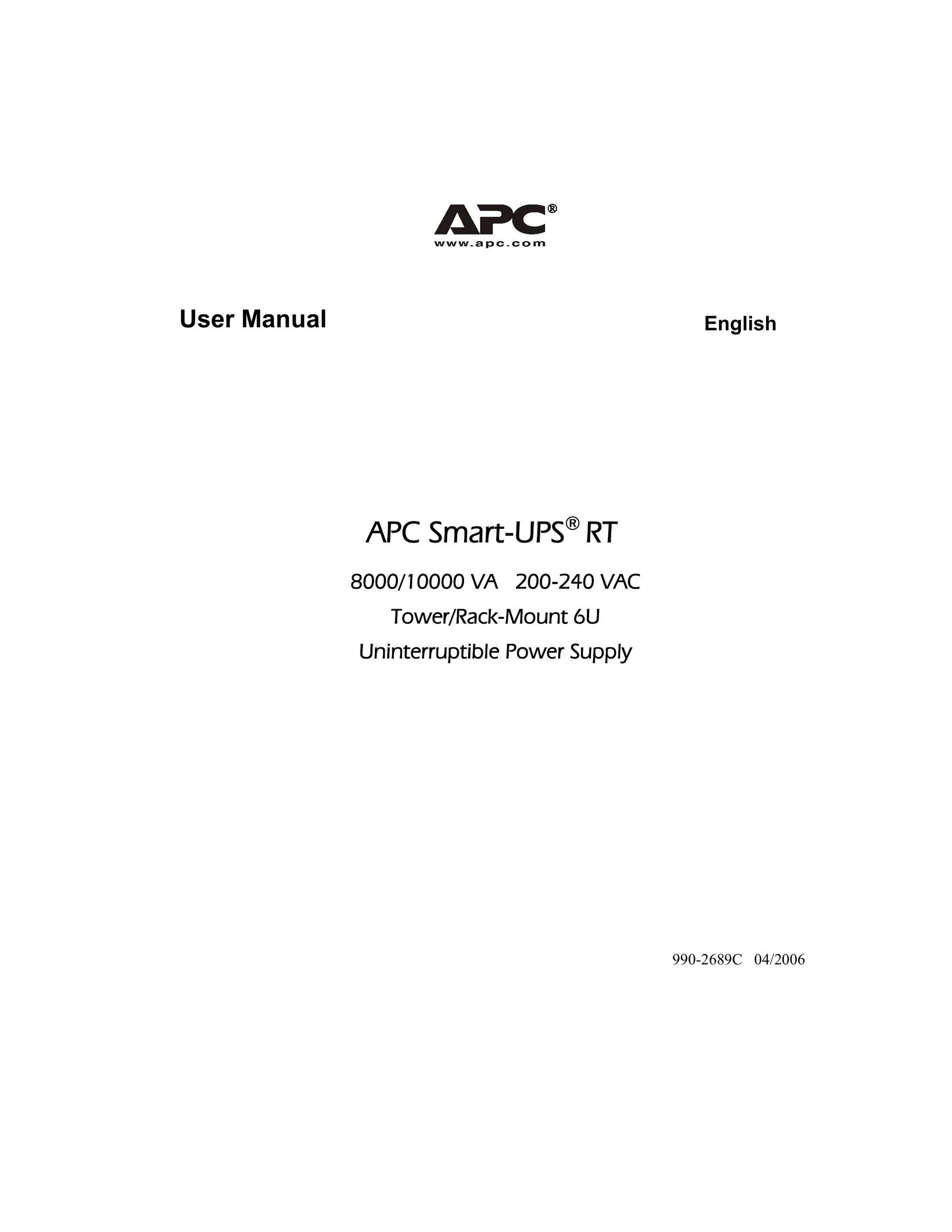 American Power Conversion 200-240 VAC Power Supply User Manual