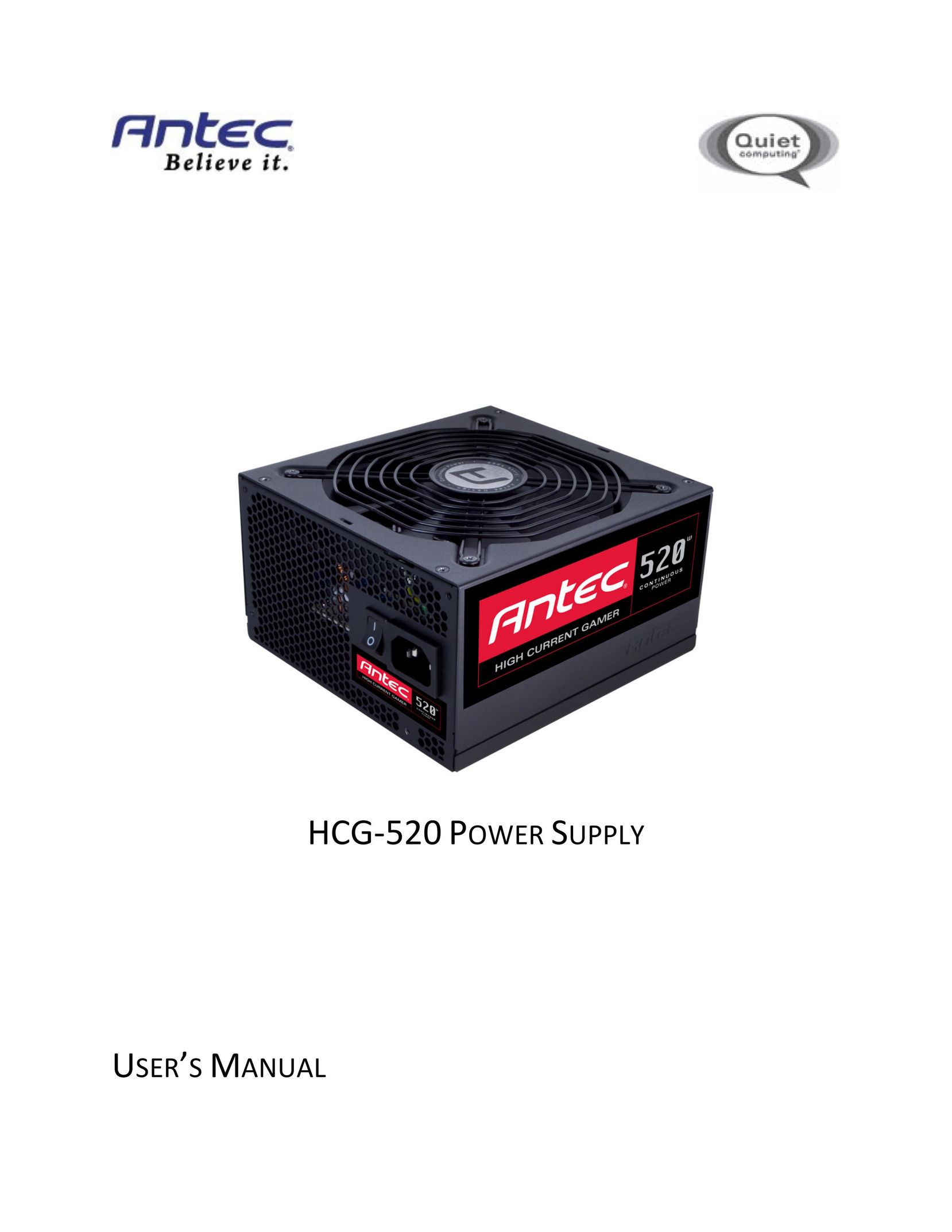 Antec HCG-520 Power Supply User Manual