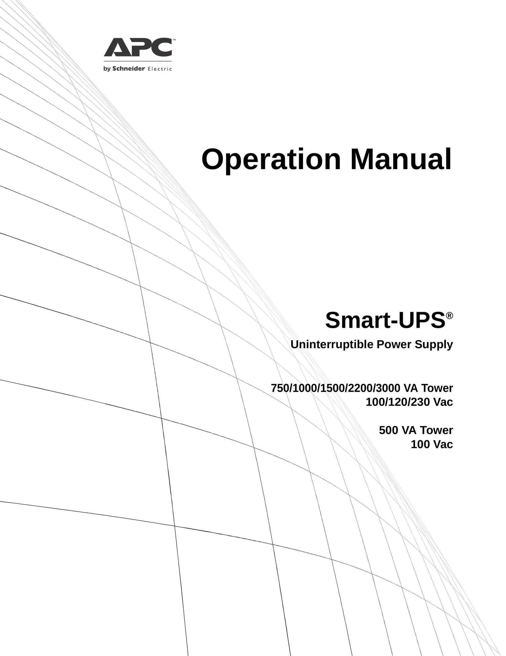 APC 1000/ VA Power Supply User Manual