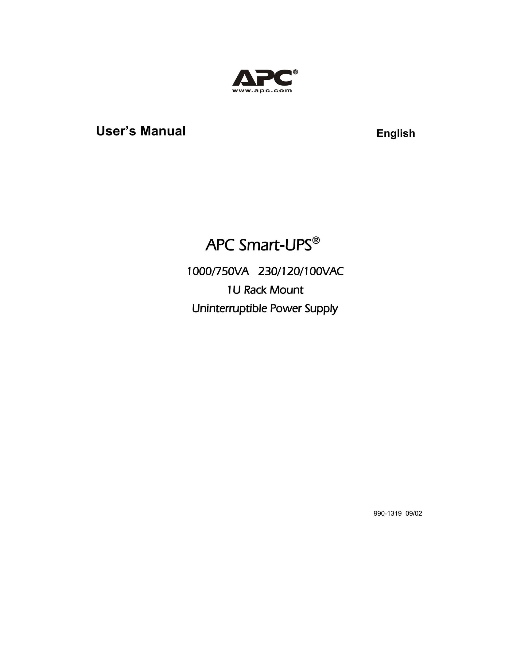APC 1000VA Power Supply User Manual
