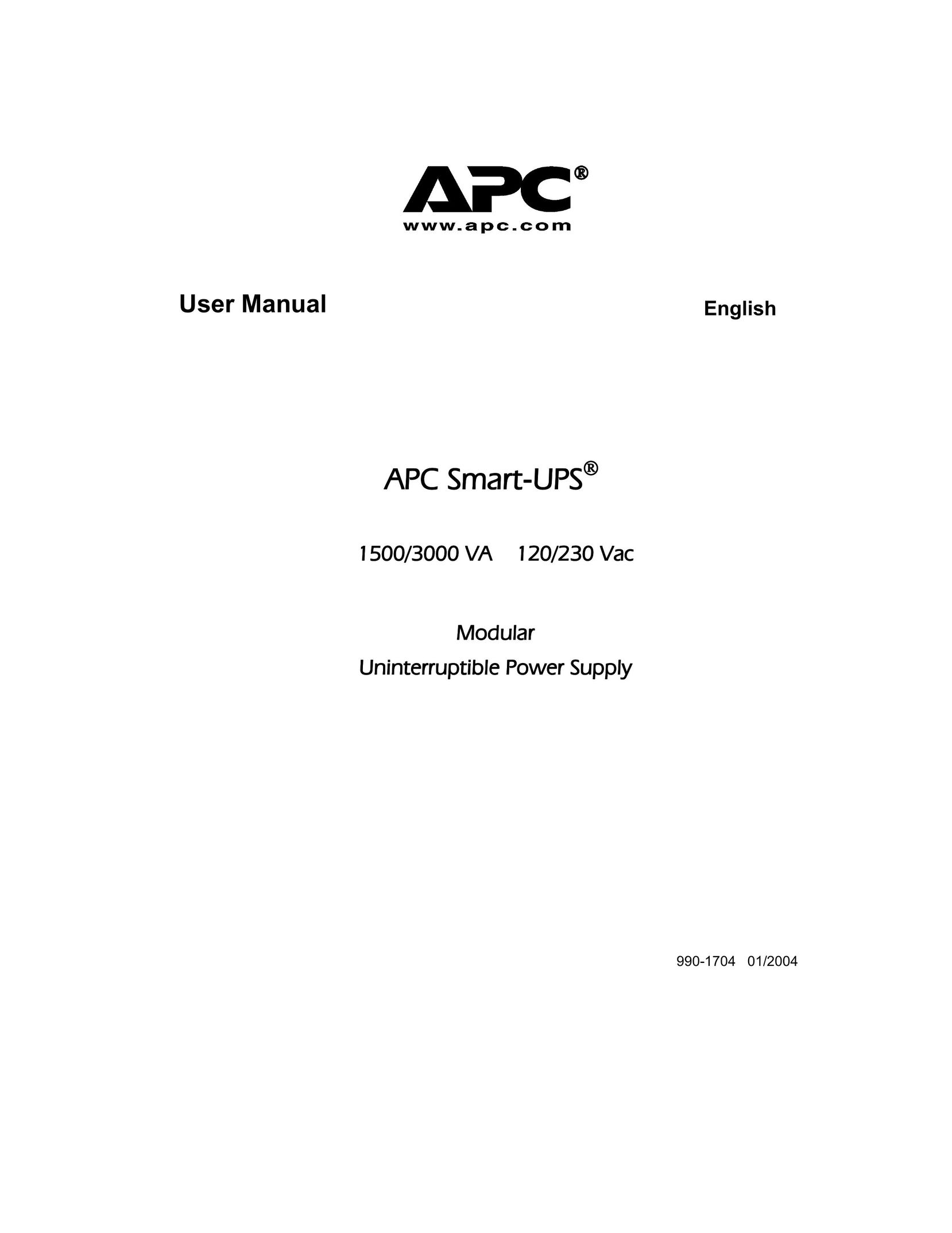 APC 1500 VA Power Supply User Manual