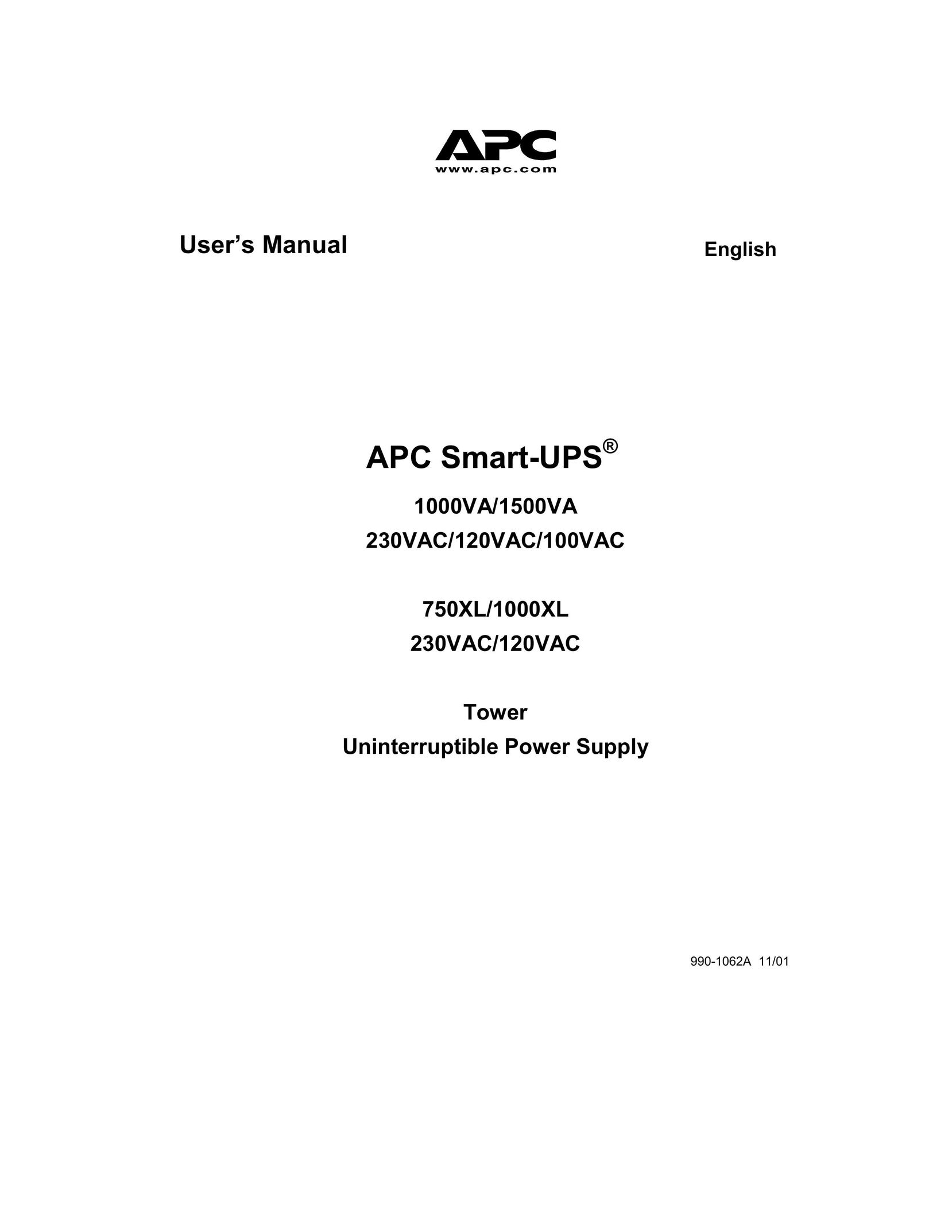 APC 1500VA Power Supply User Manual
