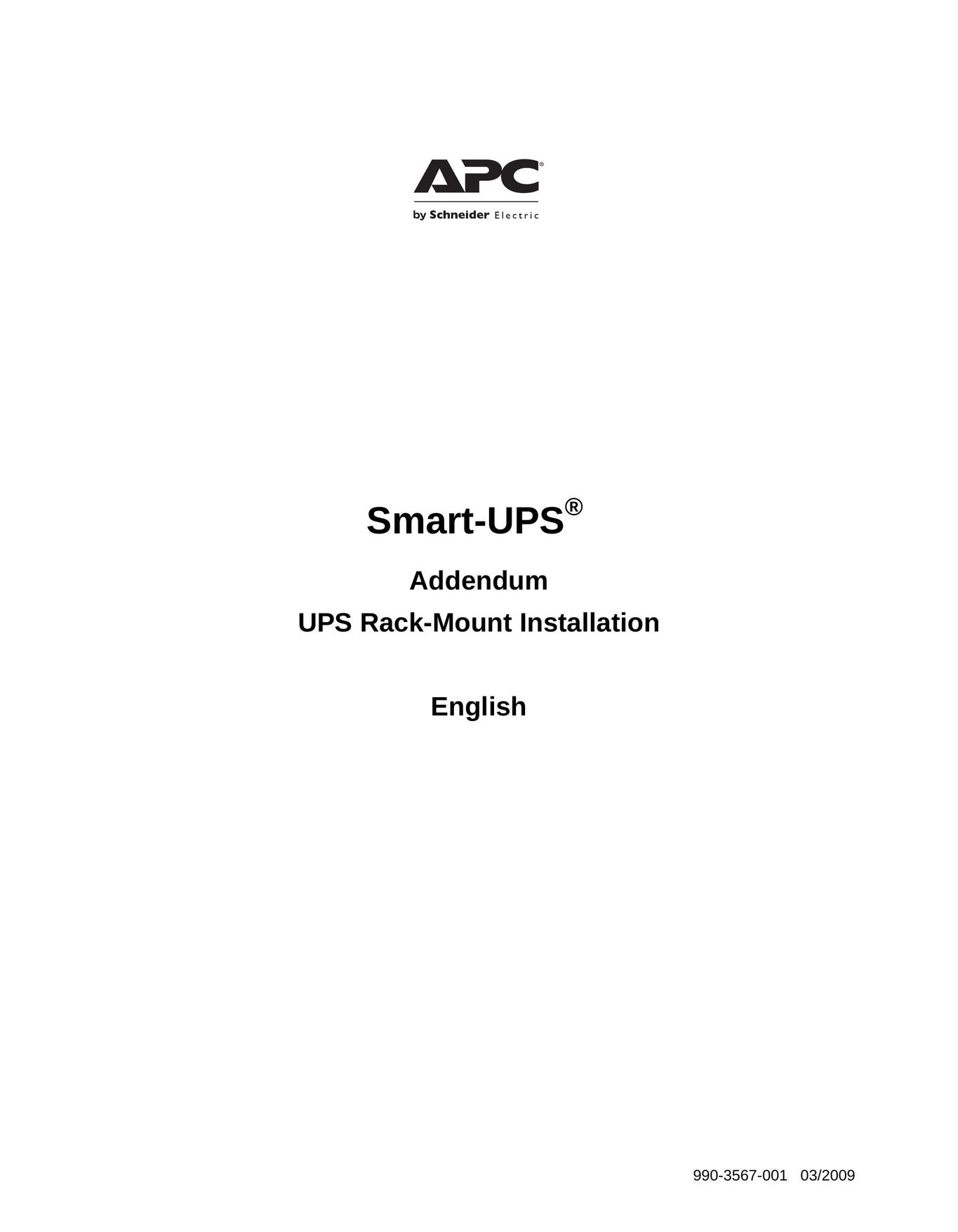 APC 208 V Power Supply User Manual