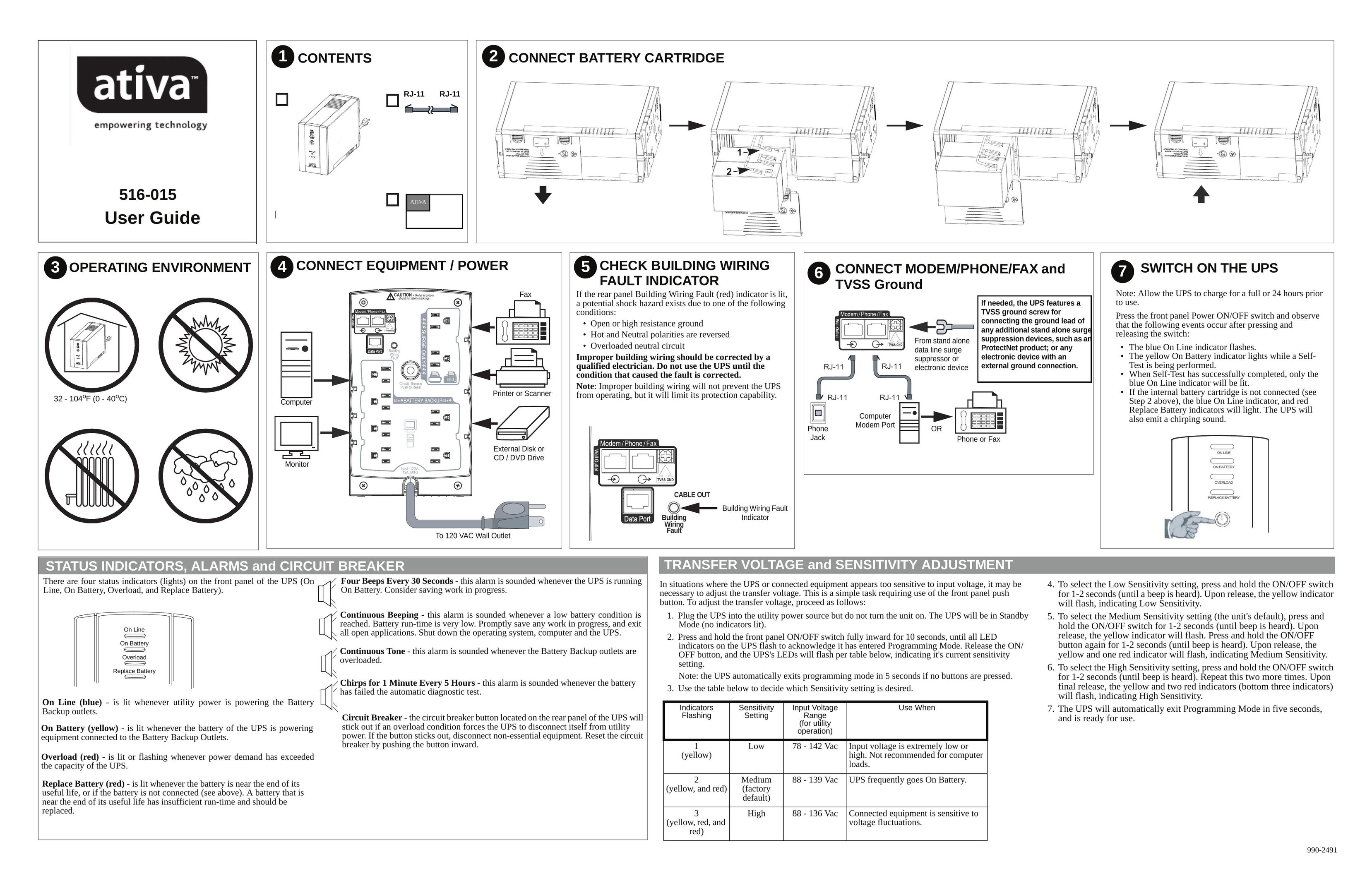 Ativa 516-015 Power Supply User Manual