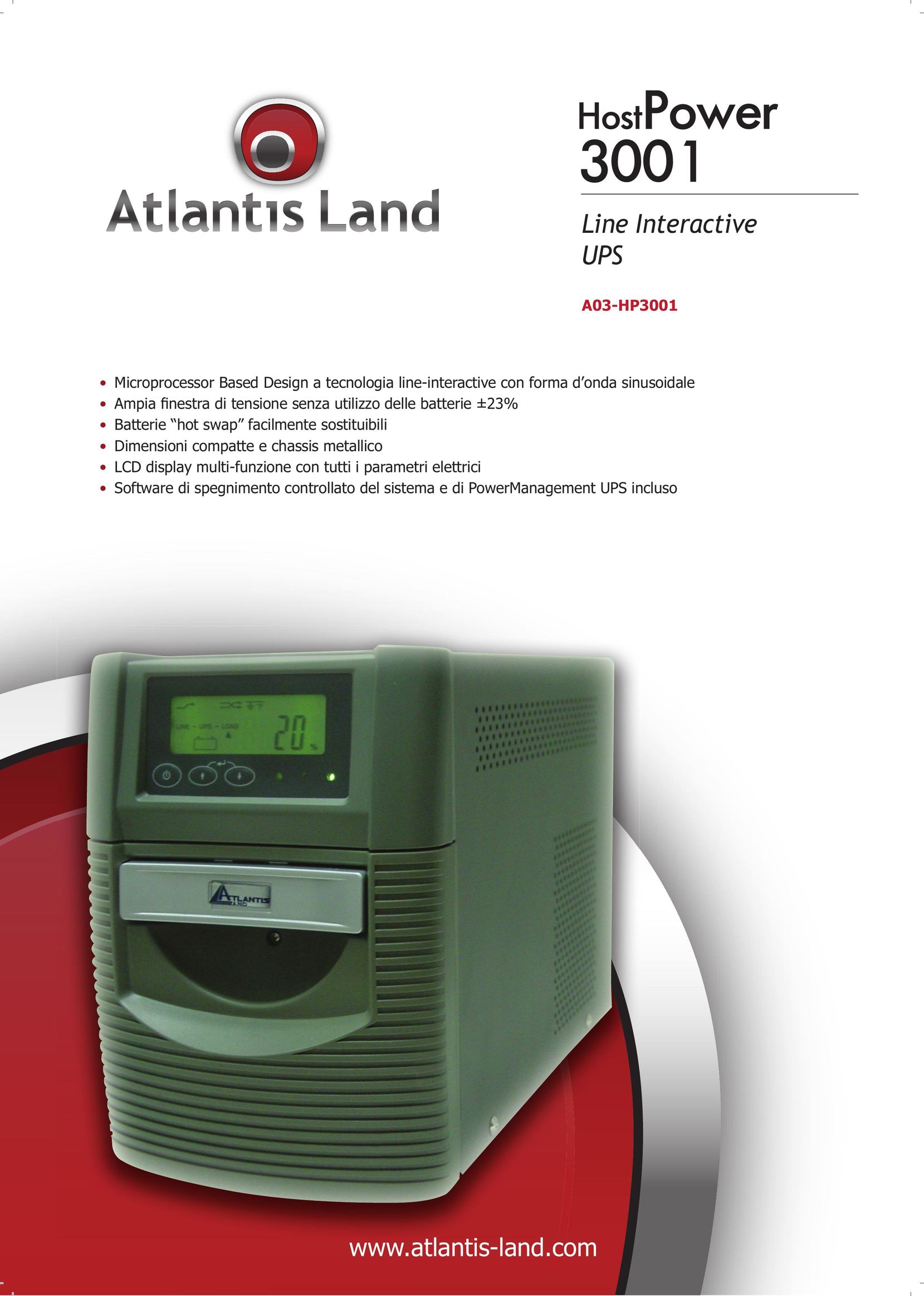 Atlantis Land 3001 Power Supply User Manual
