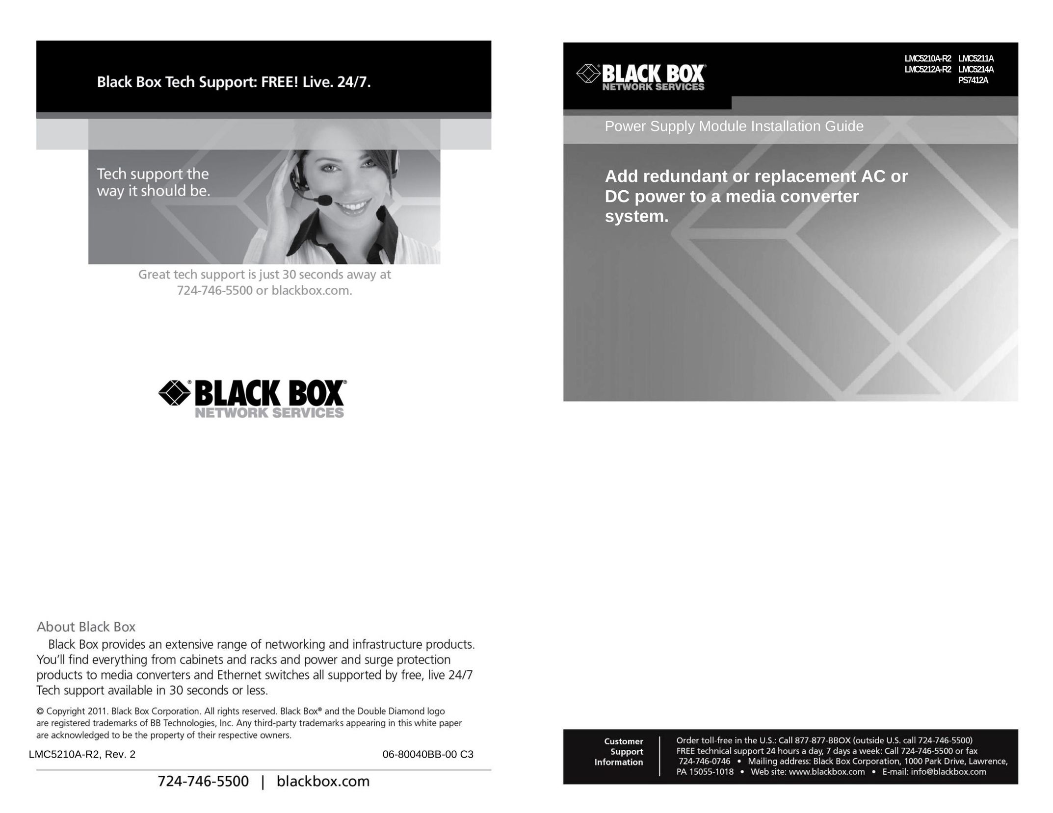 Black Box LMC5210A-R2 Power Supply User Manual
