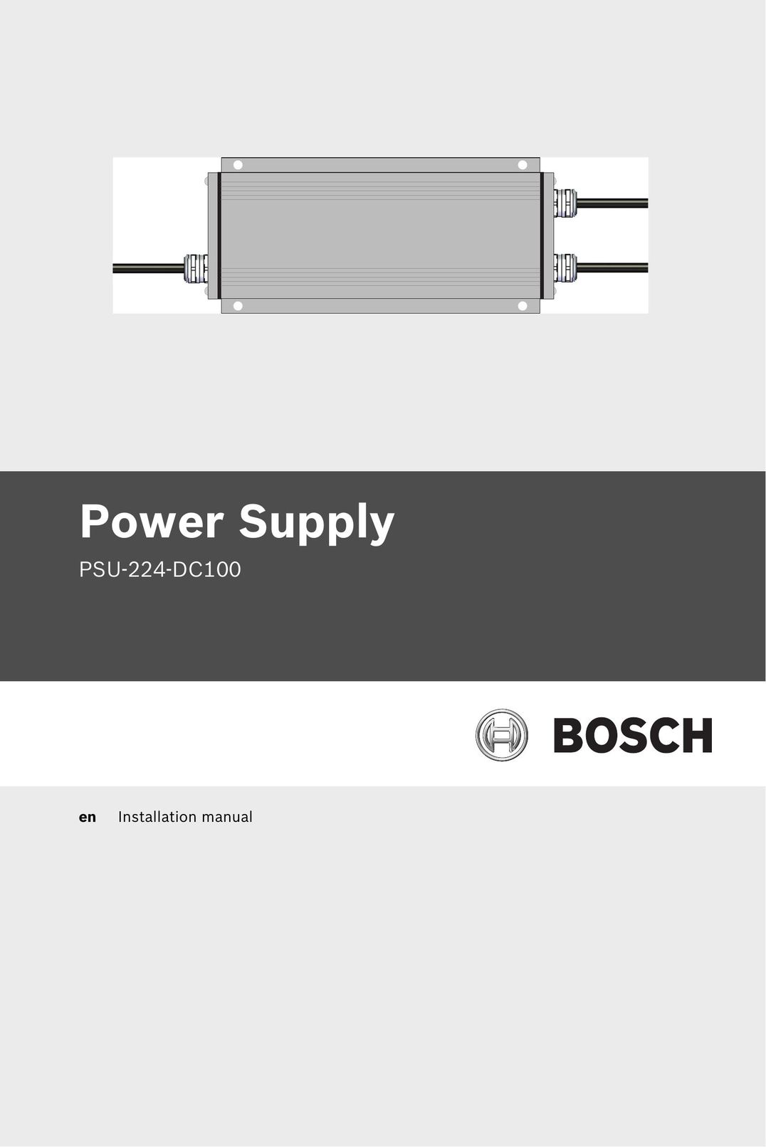Bosch Appliances PSU-224-DC100 Power Supply User Manual