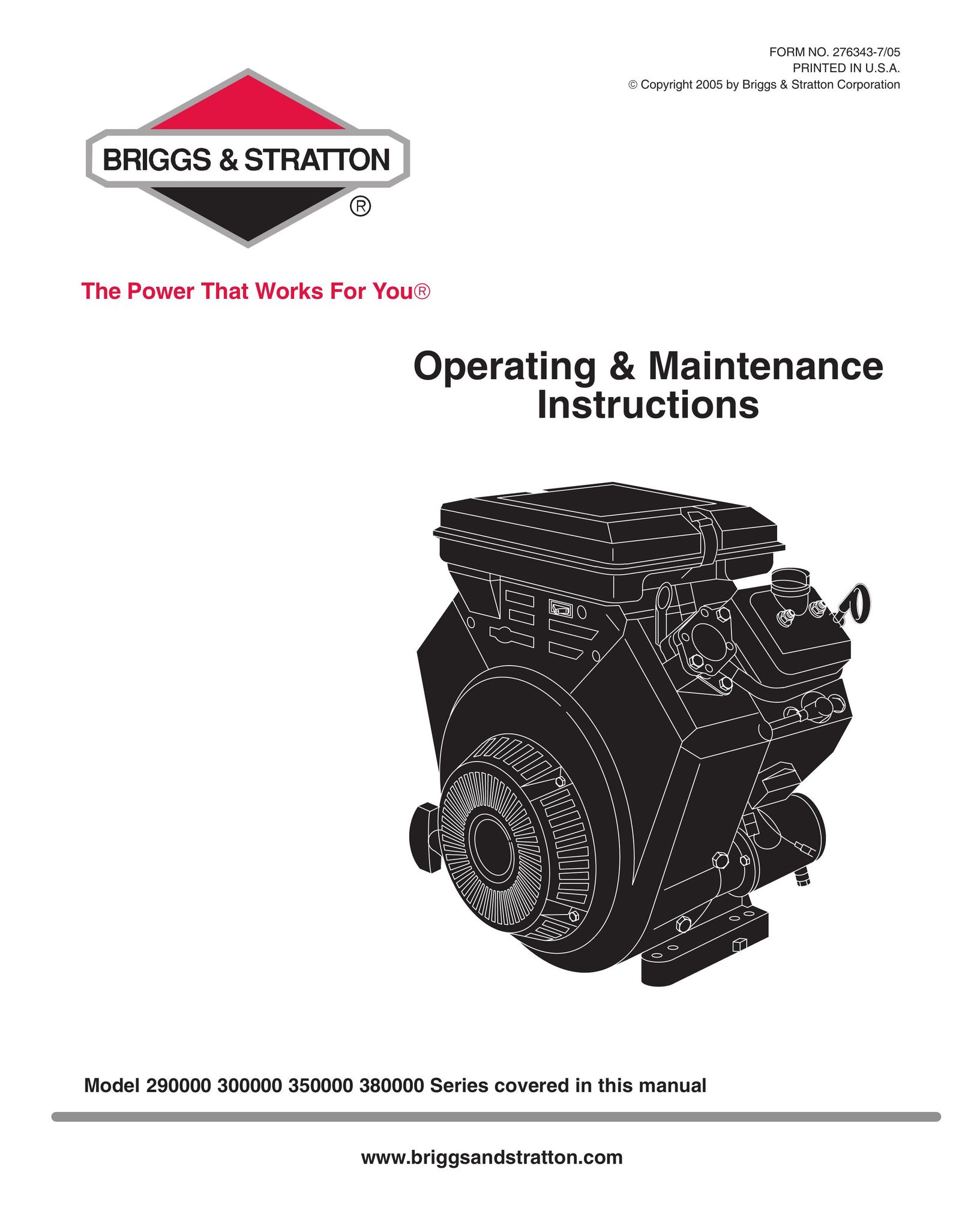 Briggs & Stratton 350000 Power Supply User Manual