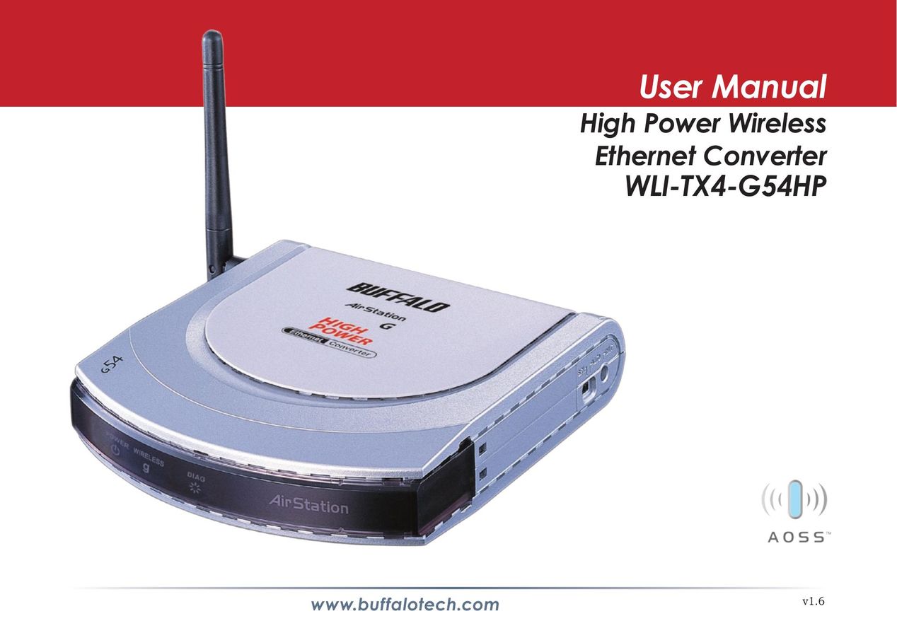 Buffalo Technology WLI-TX4-G54HP Power Supply User Manual