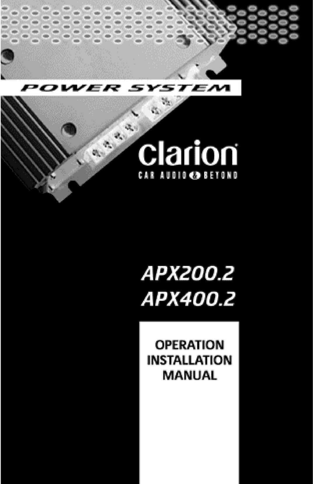 Clarion APX400.2 Power Supply User Manual