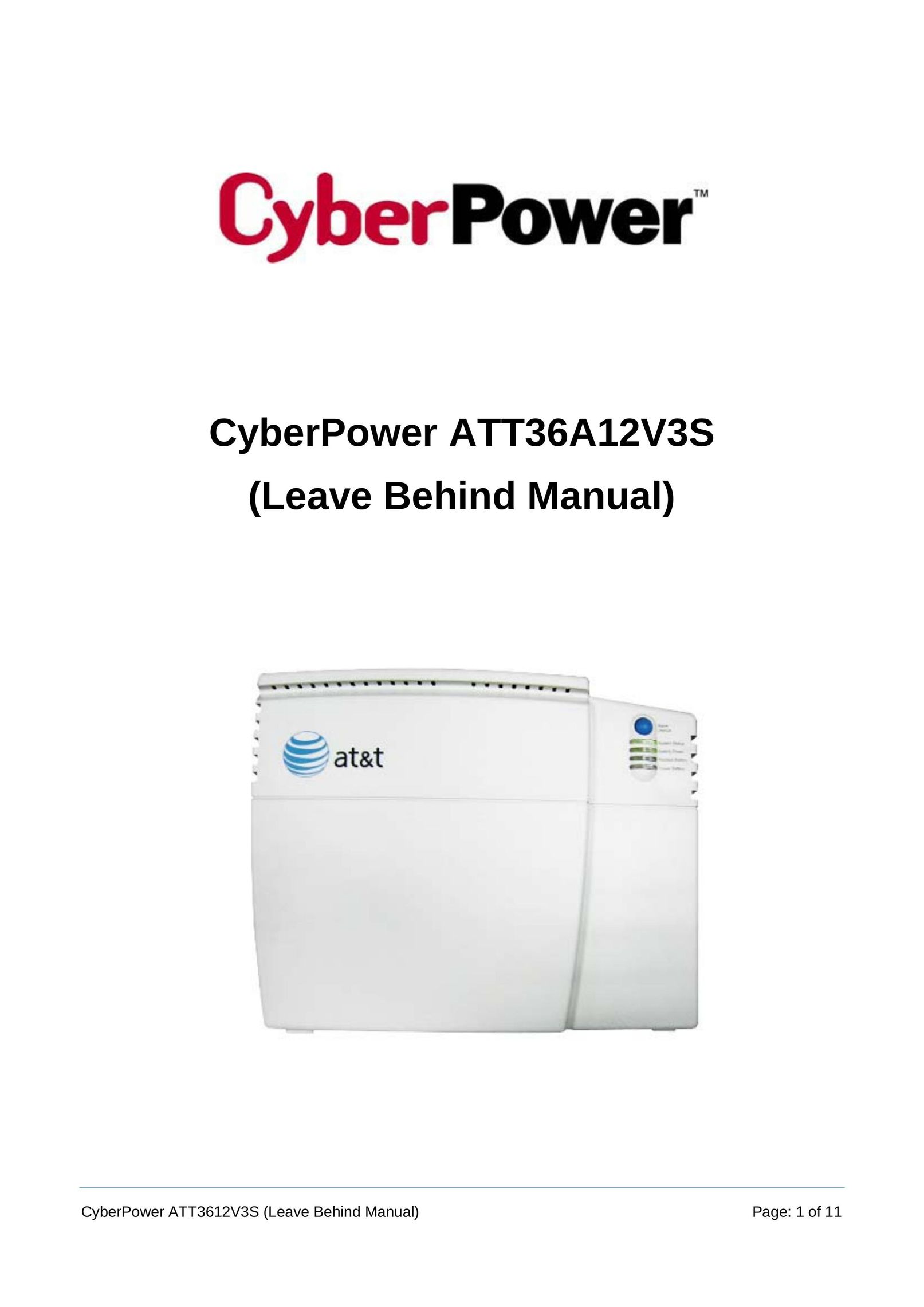 CyberPower ATT36A12V3S Power Supply User Manual