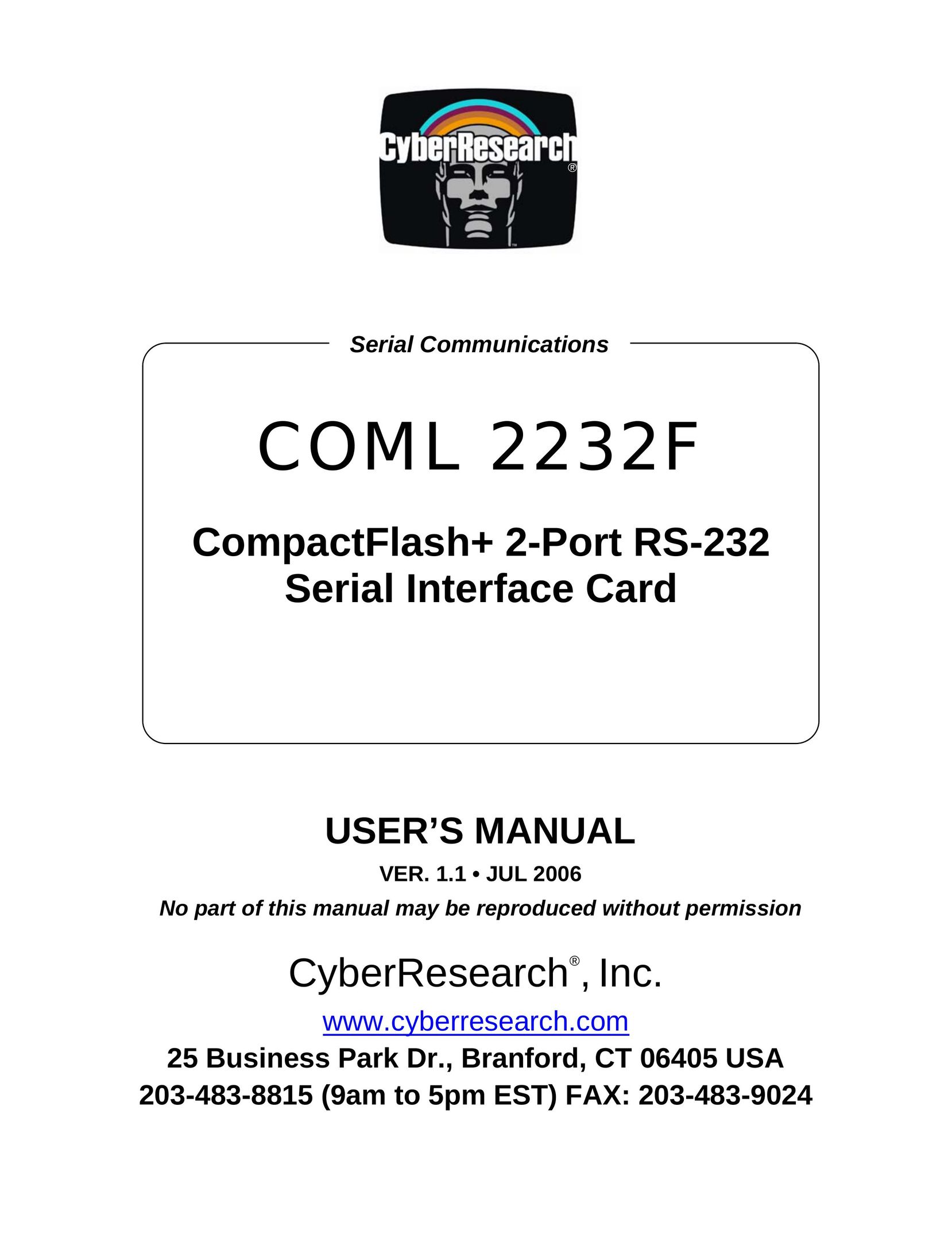 CyberResearch COML 2232F Power Supply User Manual
