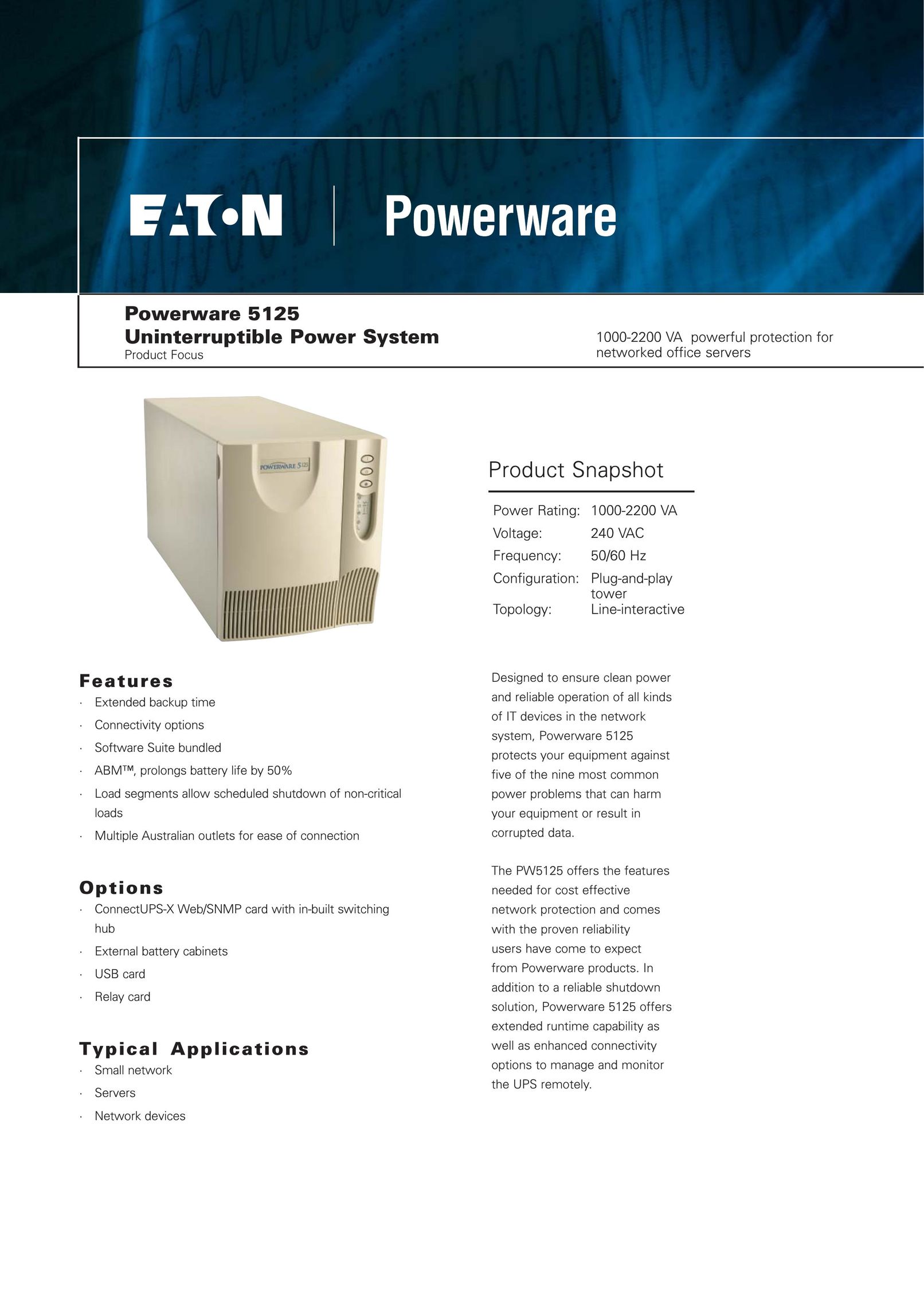 Eaton Electrical 5125 Power Supply User Manual