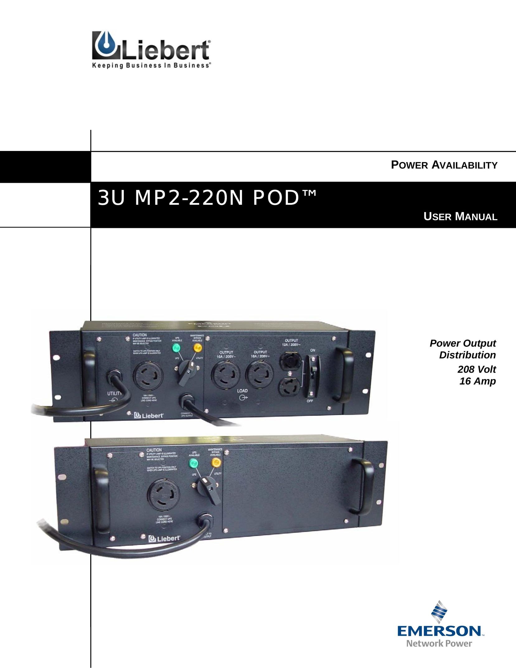 Emerson 3U MP2-220N Power Supply User Manual