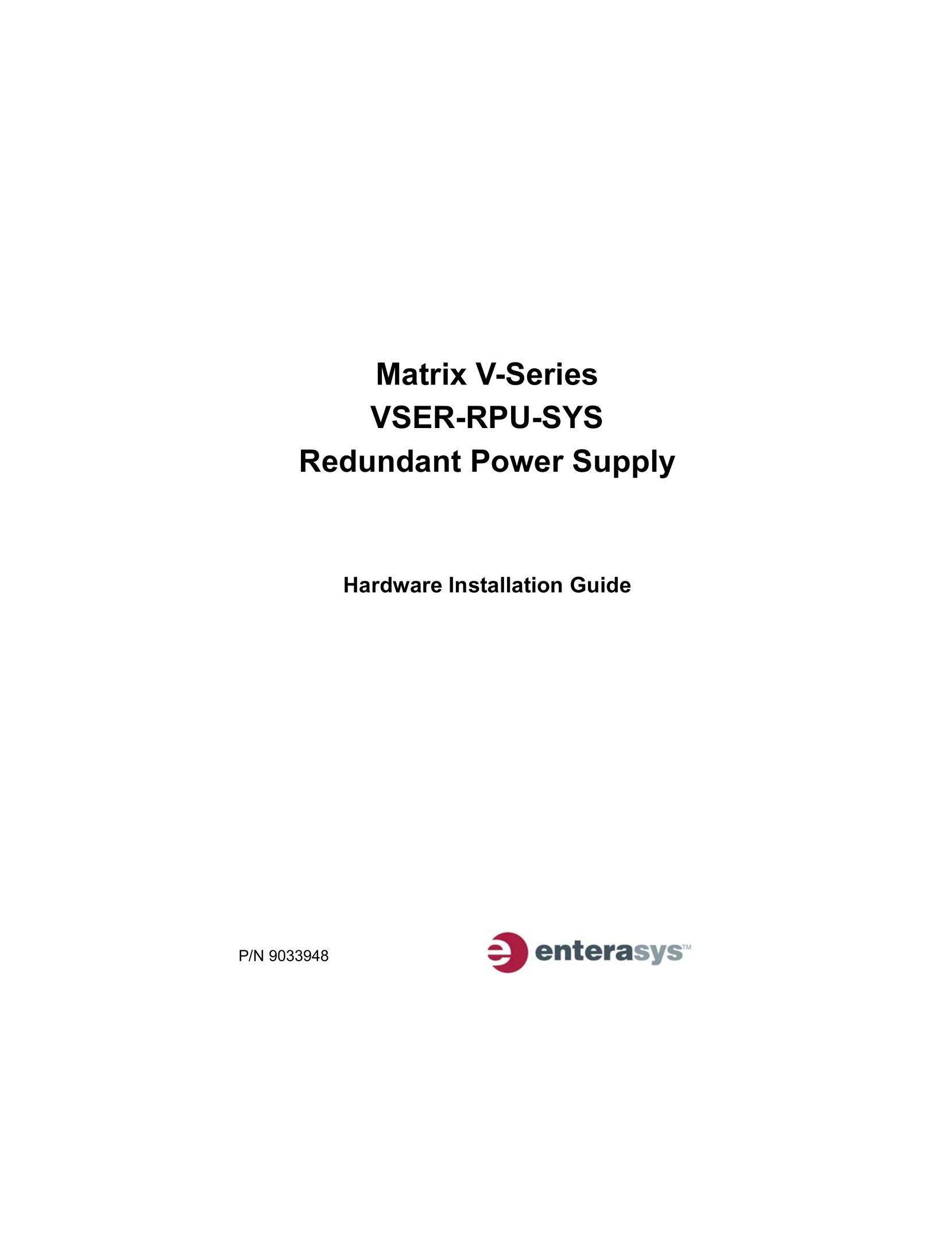 Enterasys Networks VSER-RPU-SYS Power Supply User Manual