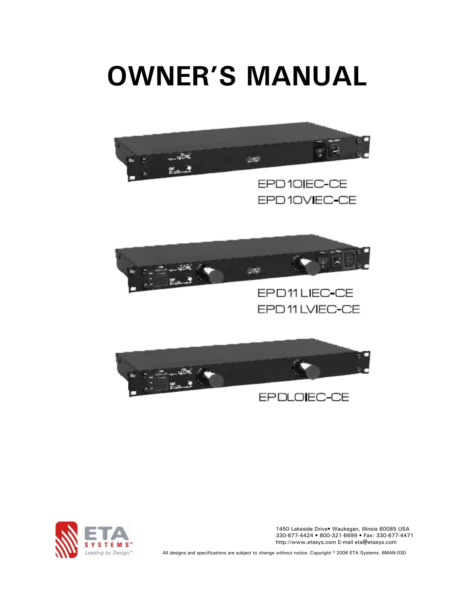 ETA Systems EPD10IEC-CE Power Supply User Manual