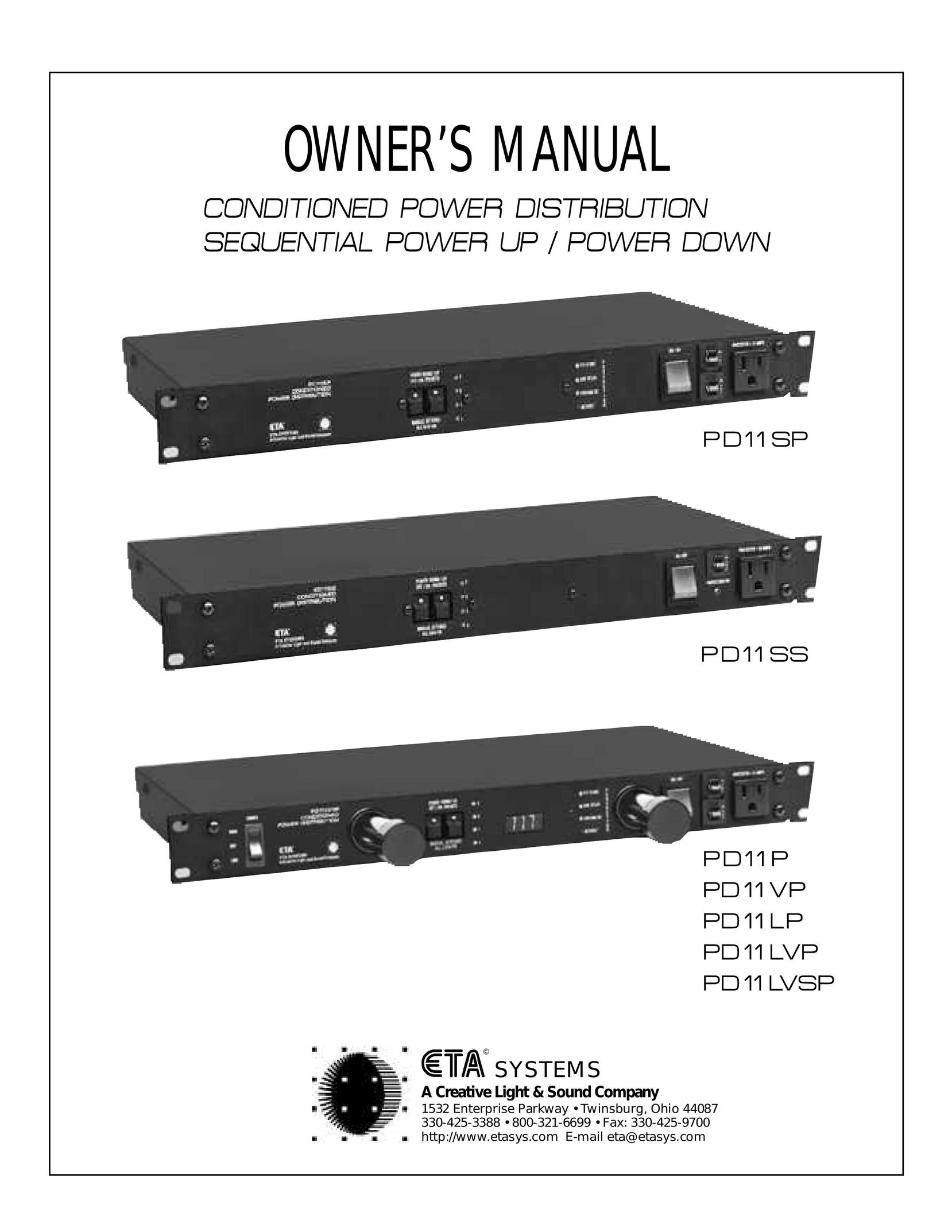 ETA Systems PD11LVP Power Supply User Manual