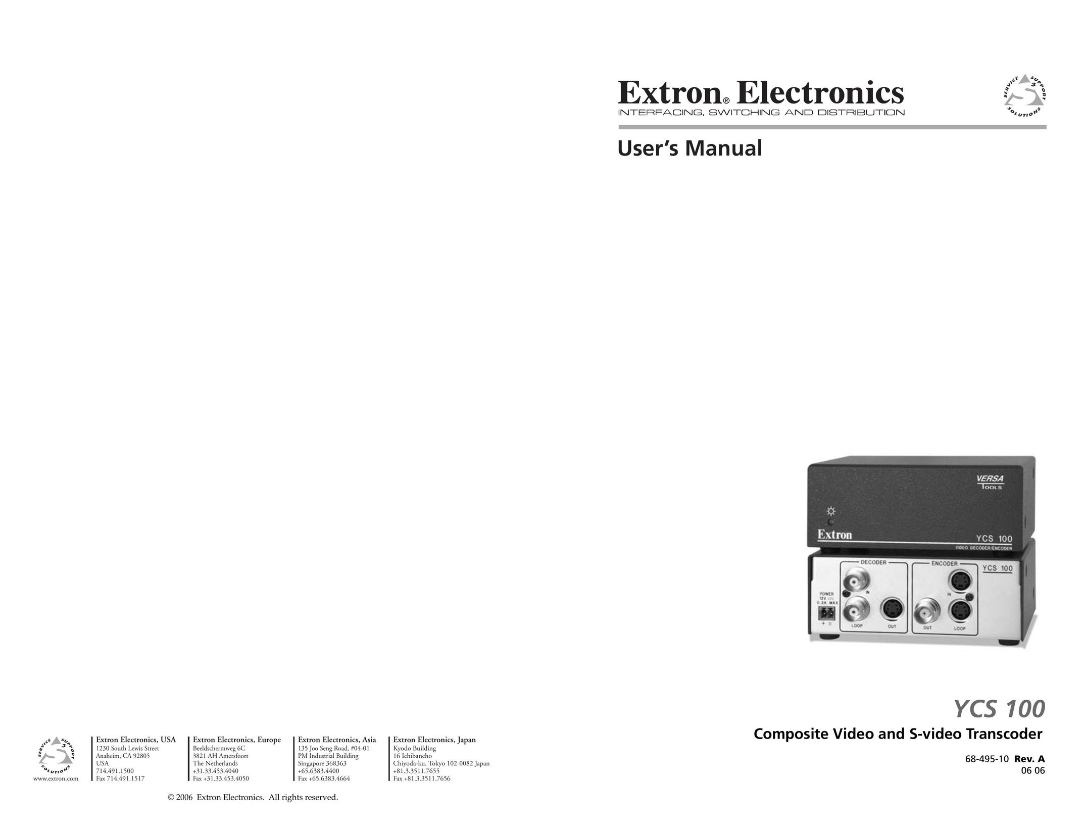 Extron electronic YCS 100 Power Supply User Manual
