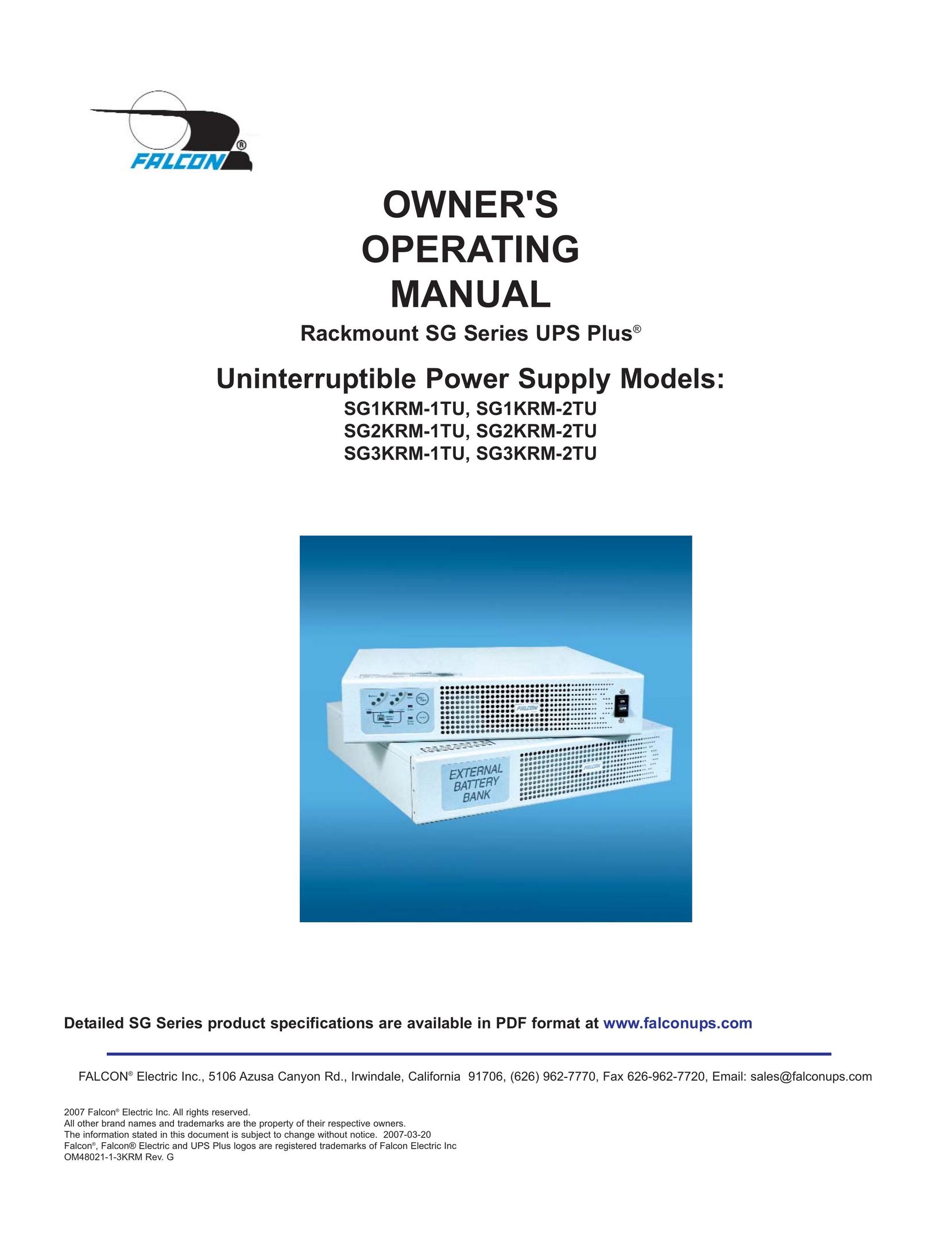 Falcon SG2KRM-1TU Power Supply User Manual