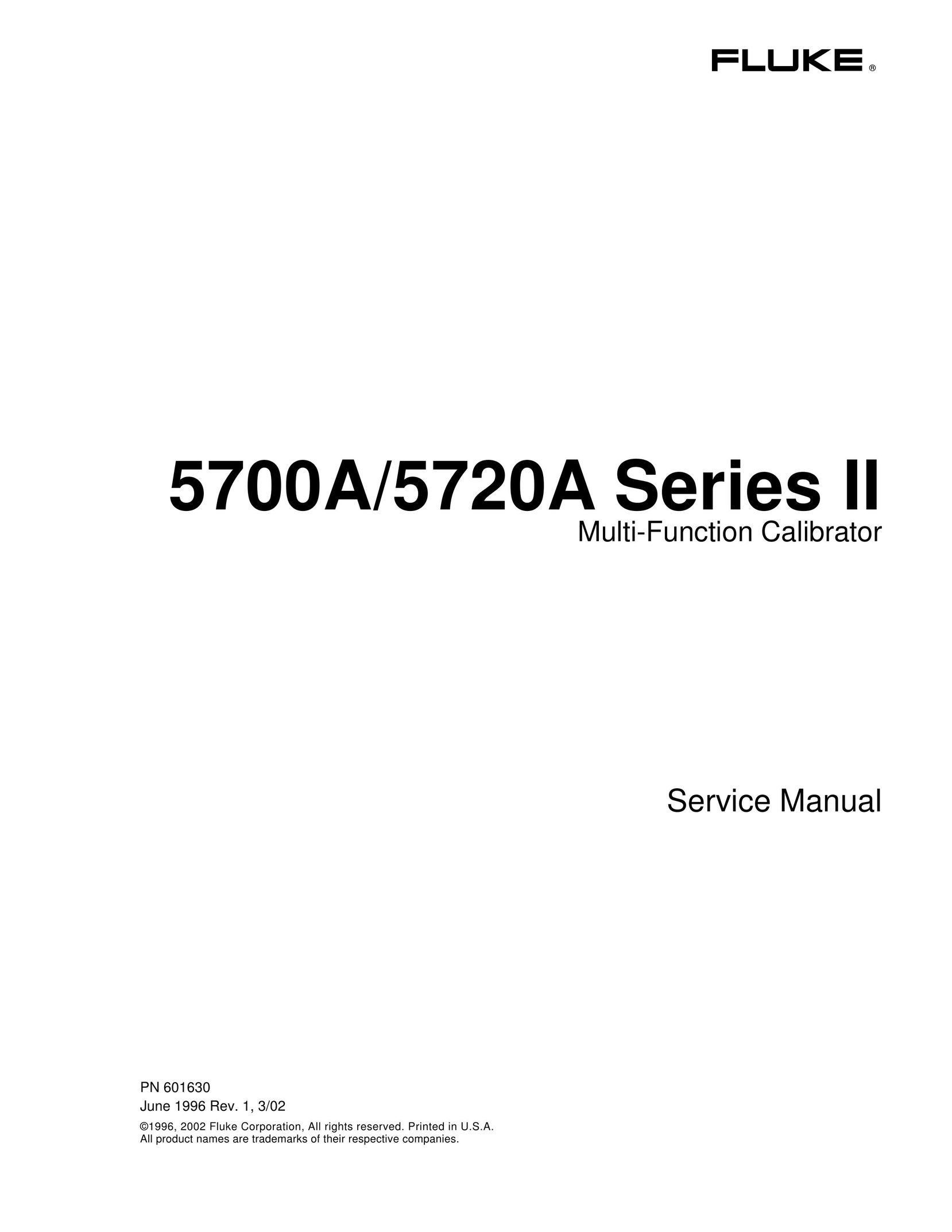 Fluke 5720A Power Supply User Manual