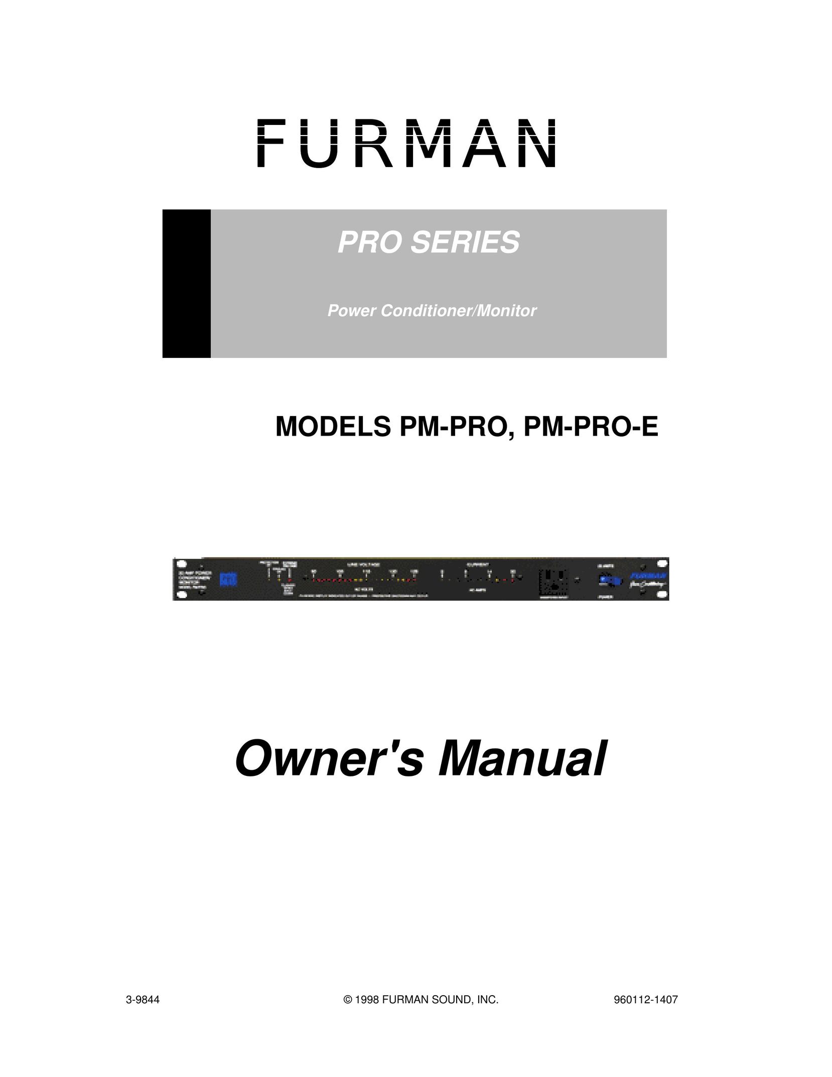 Furman Sound PM-PRO-E Power Supply User Manual