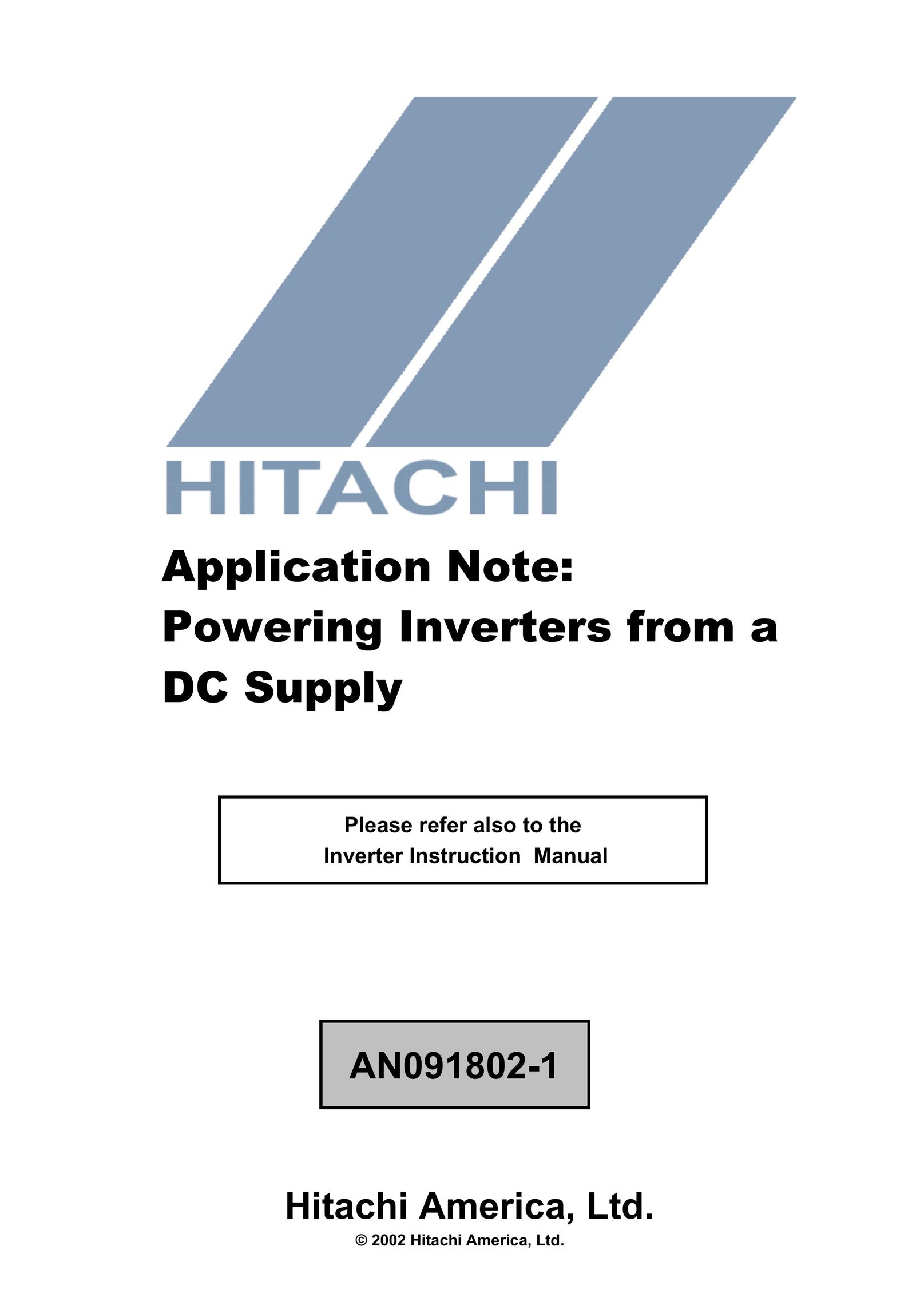 Hitachi AN091802-1 Power Supply User Manual
