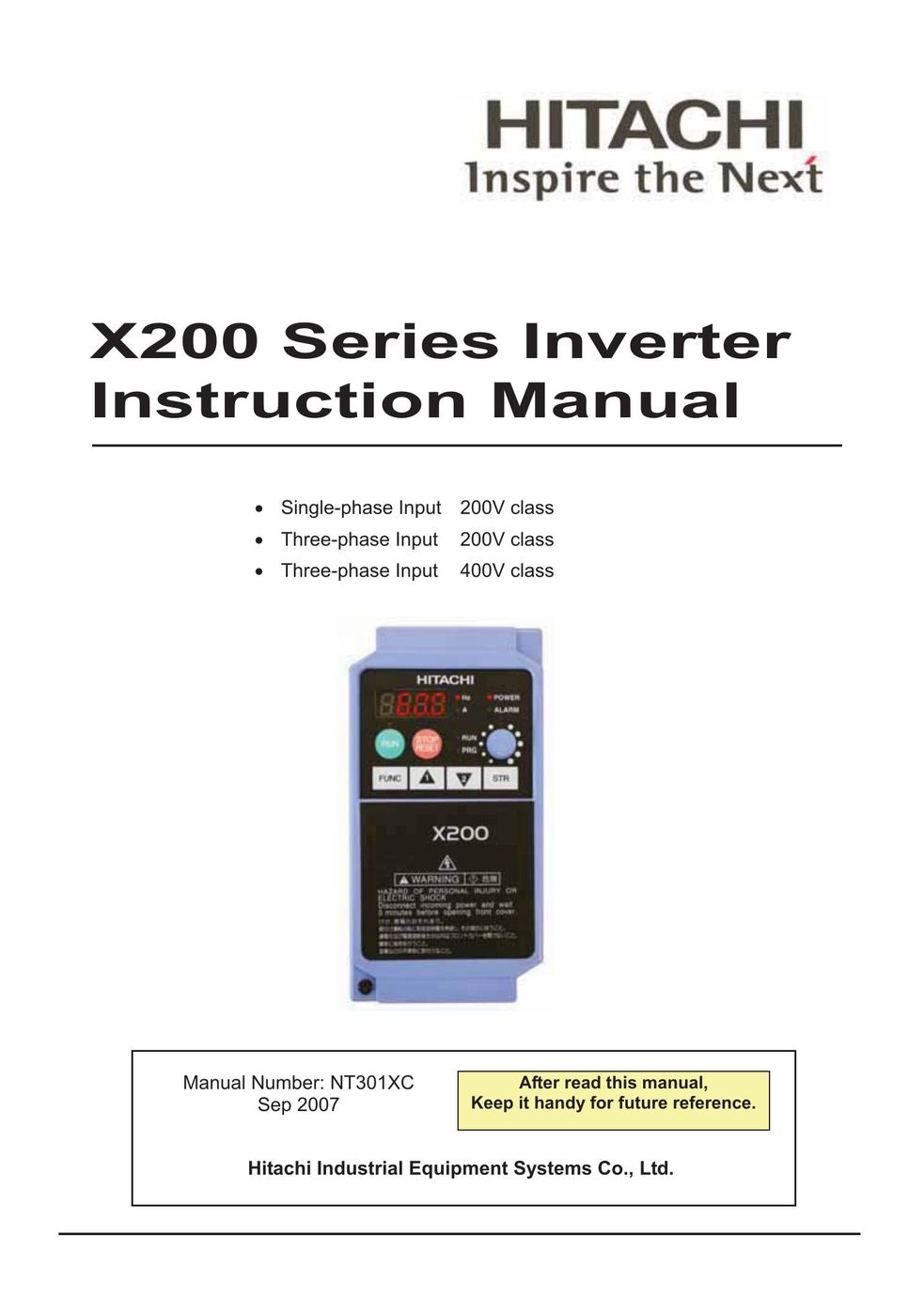 Hitachi CP-X200 Power Supply User Manual
