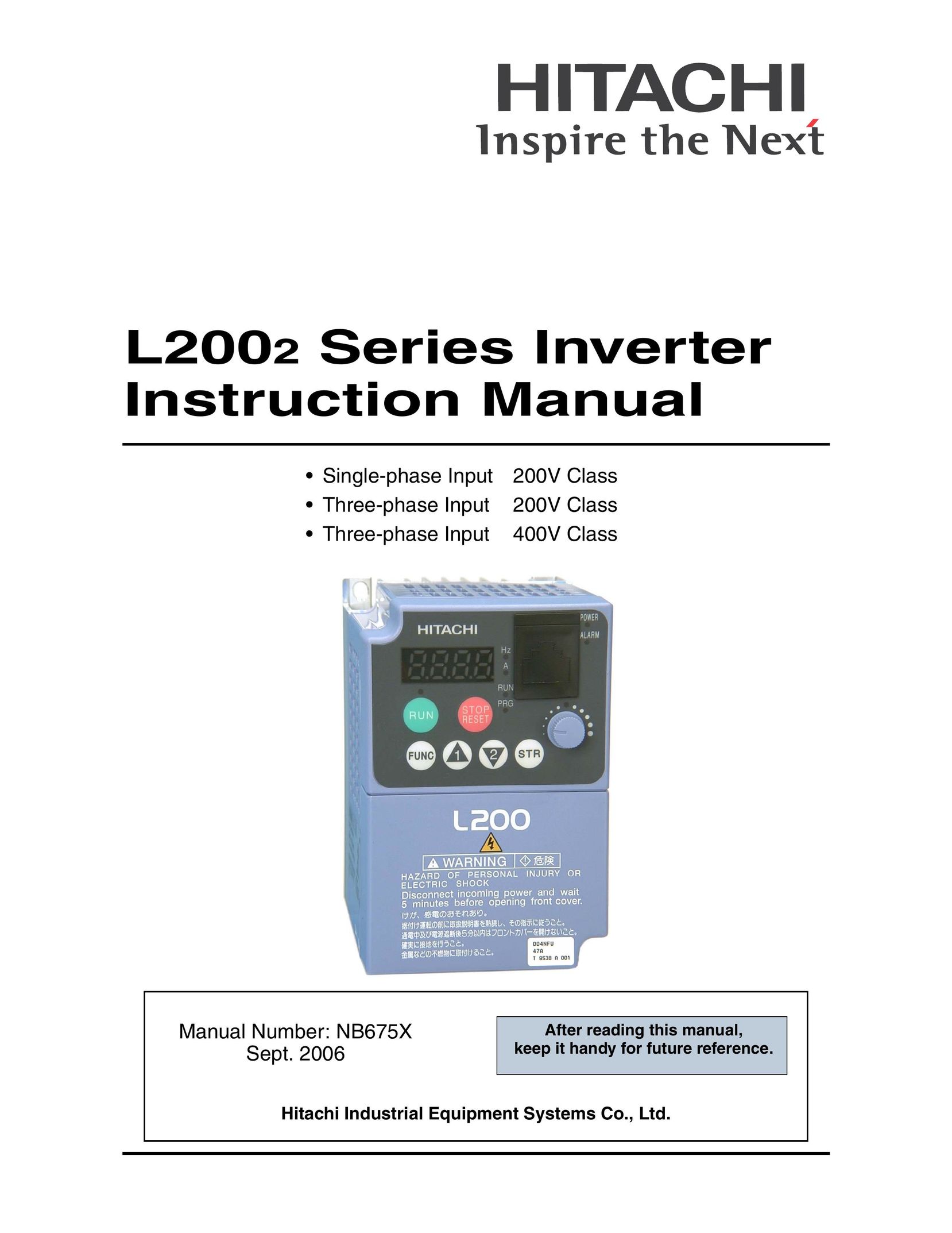 Hitachi L2002 Power Supply User Manual