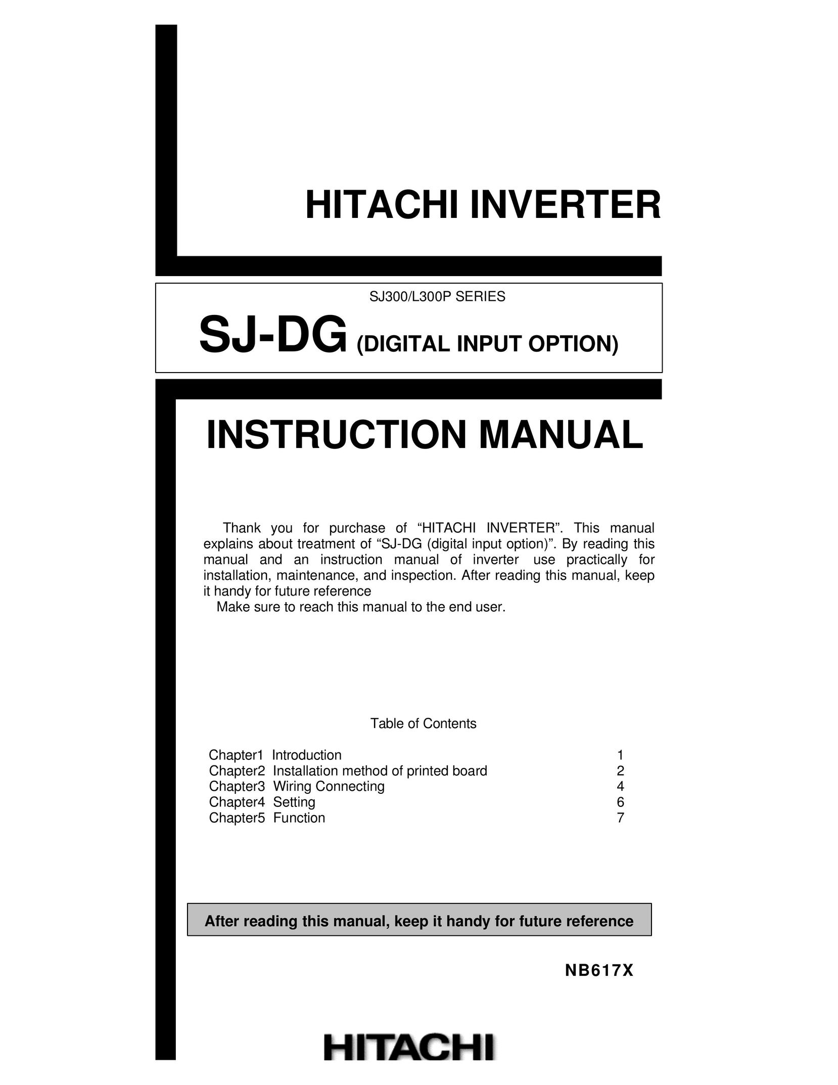 Hitachi SJ-DG Power Supply User Manual