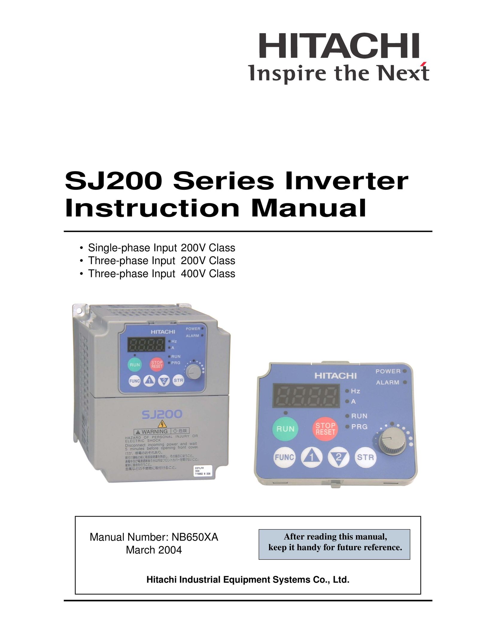 Hitachi SJ200 Series Power Supply User Manual