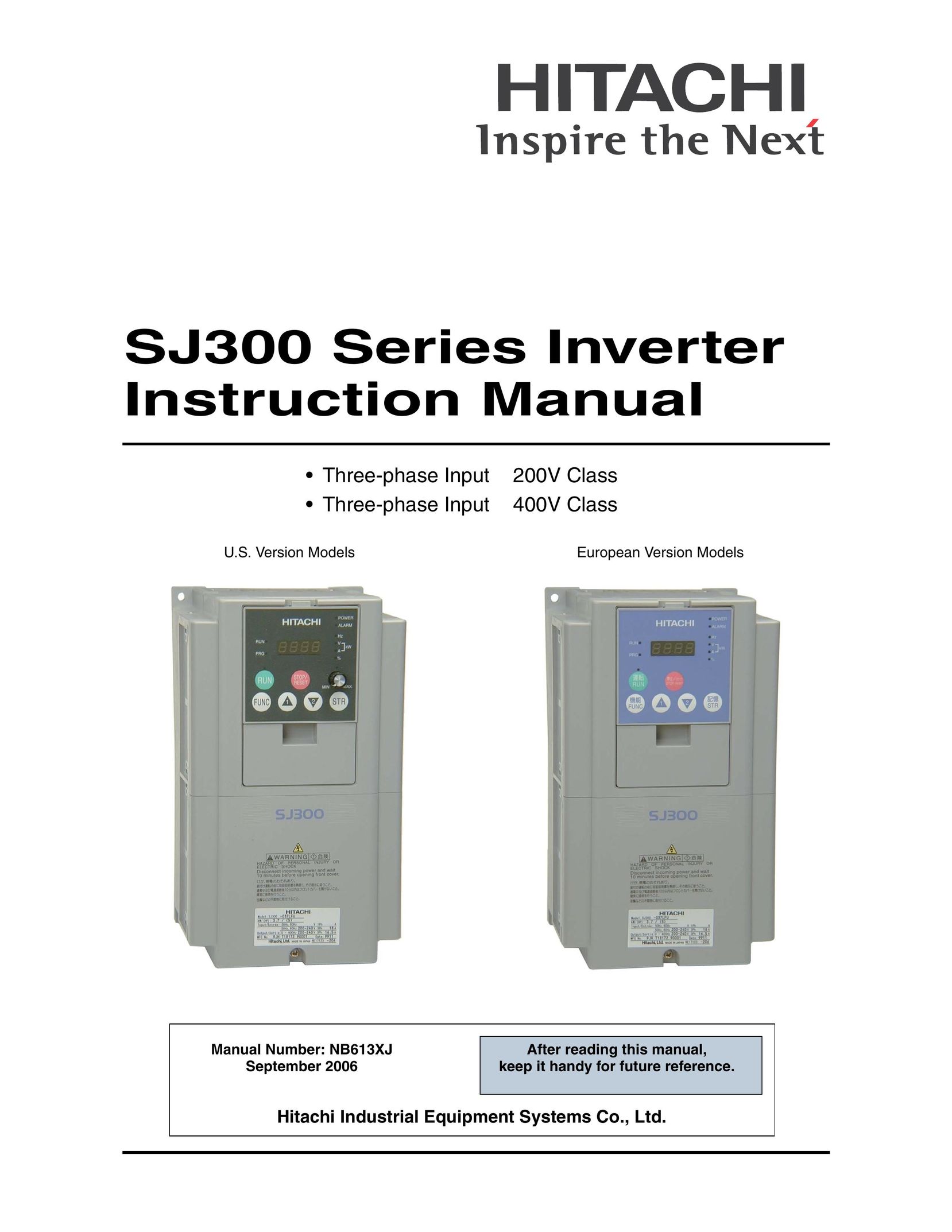 Hitachi SJ300 Series Power Supply User Manual