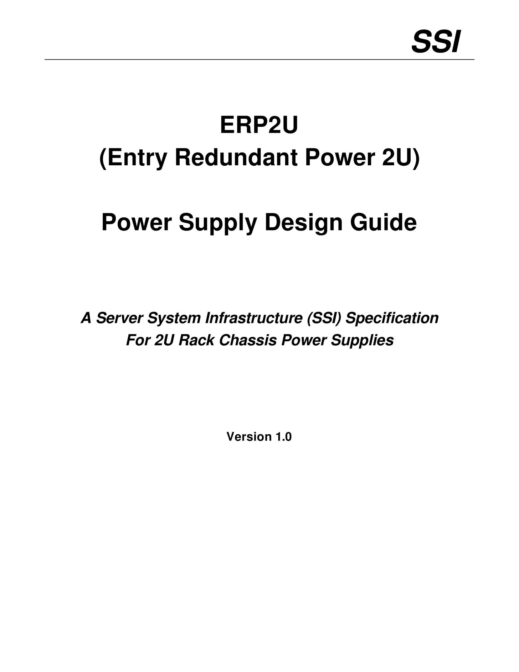 Intel ERP2U Power Supply User Manual