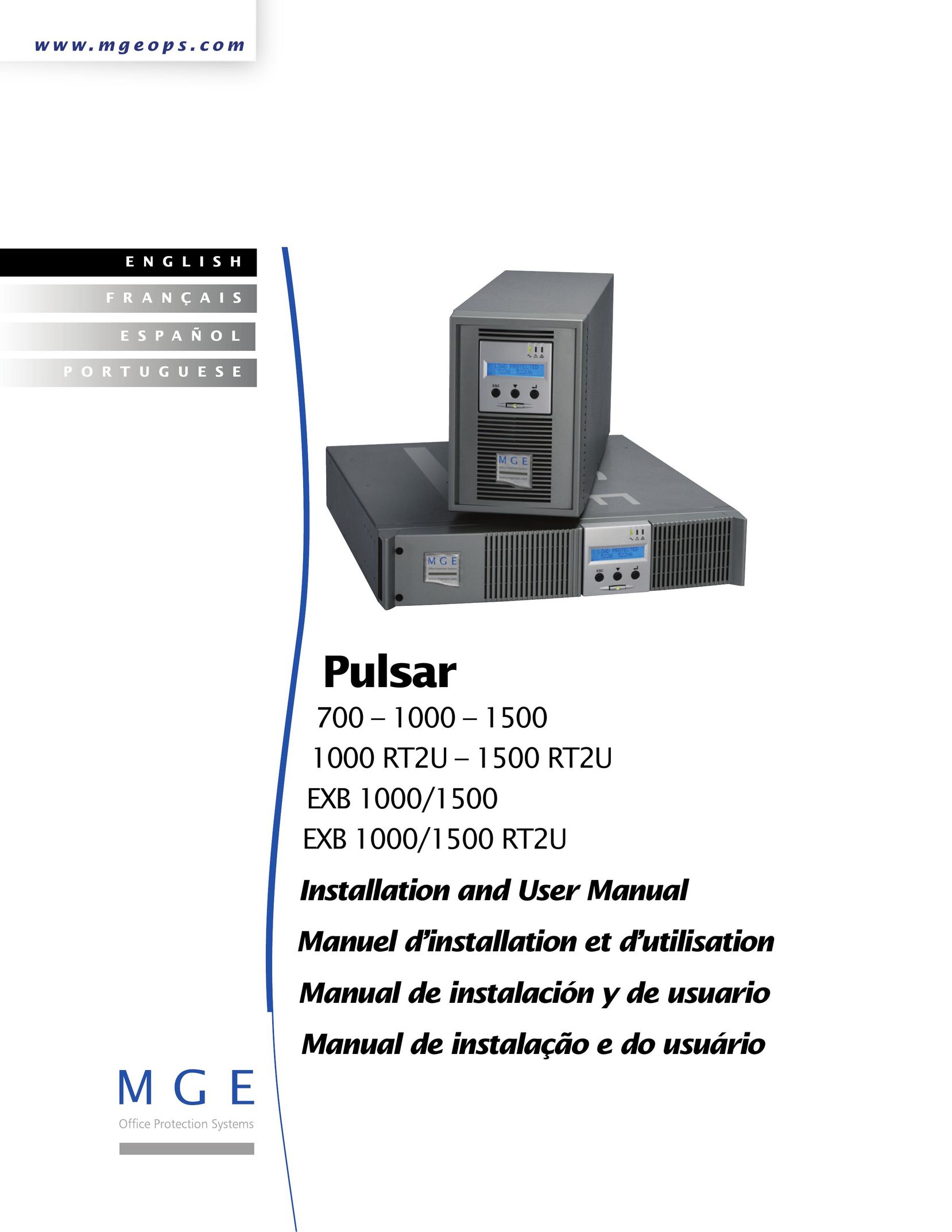 MGE UPS Systems 1000 RT2U Power Supply User Manual