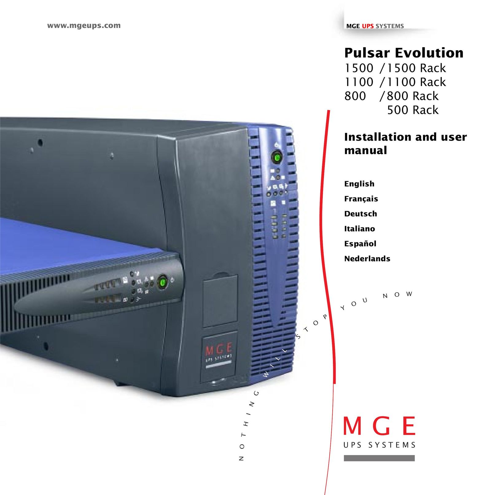 MGE UPS Systems 1100 Rack Power Supply User Manual