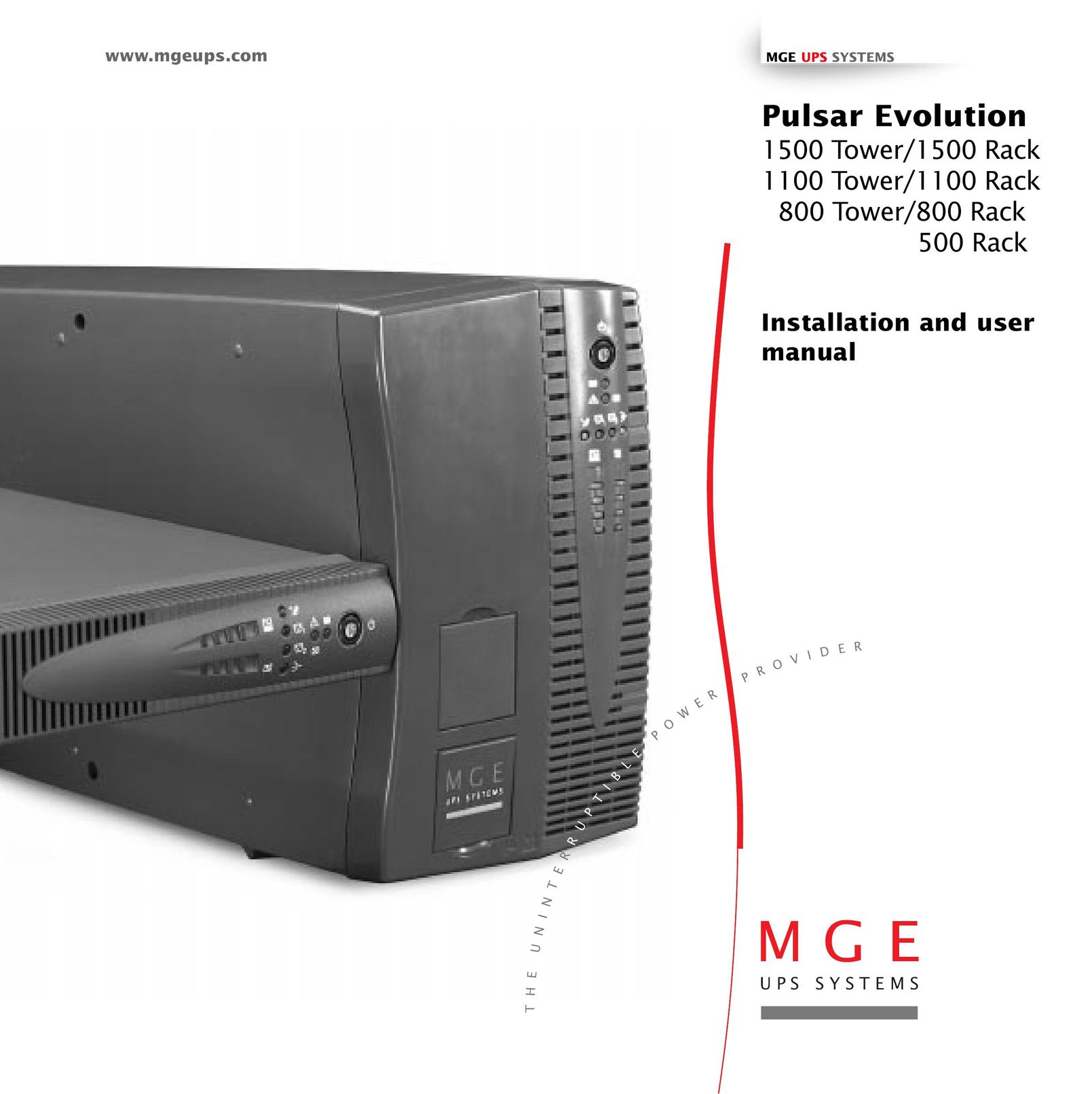 MGE UPS Systems 1100 Tower Power Supply User Manual