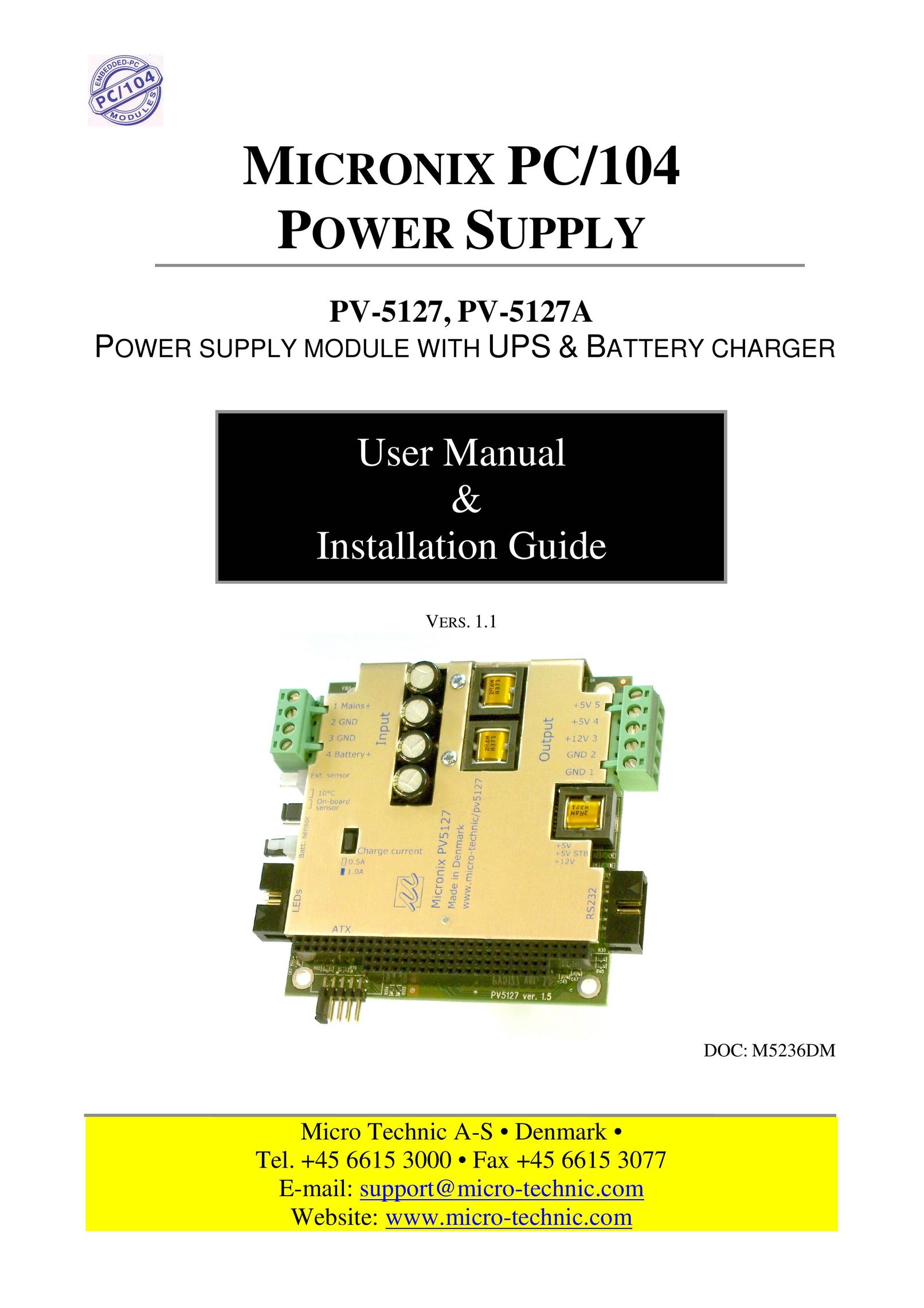 Micro Technic PV-5127 Power Supply User Manual